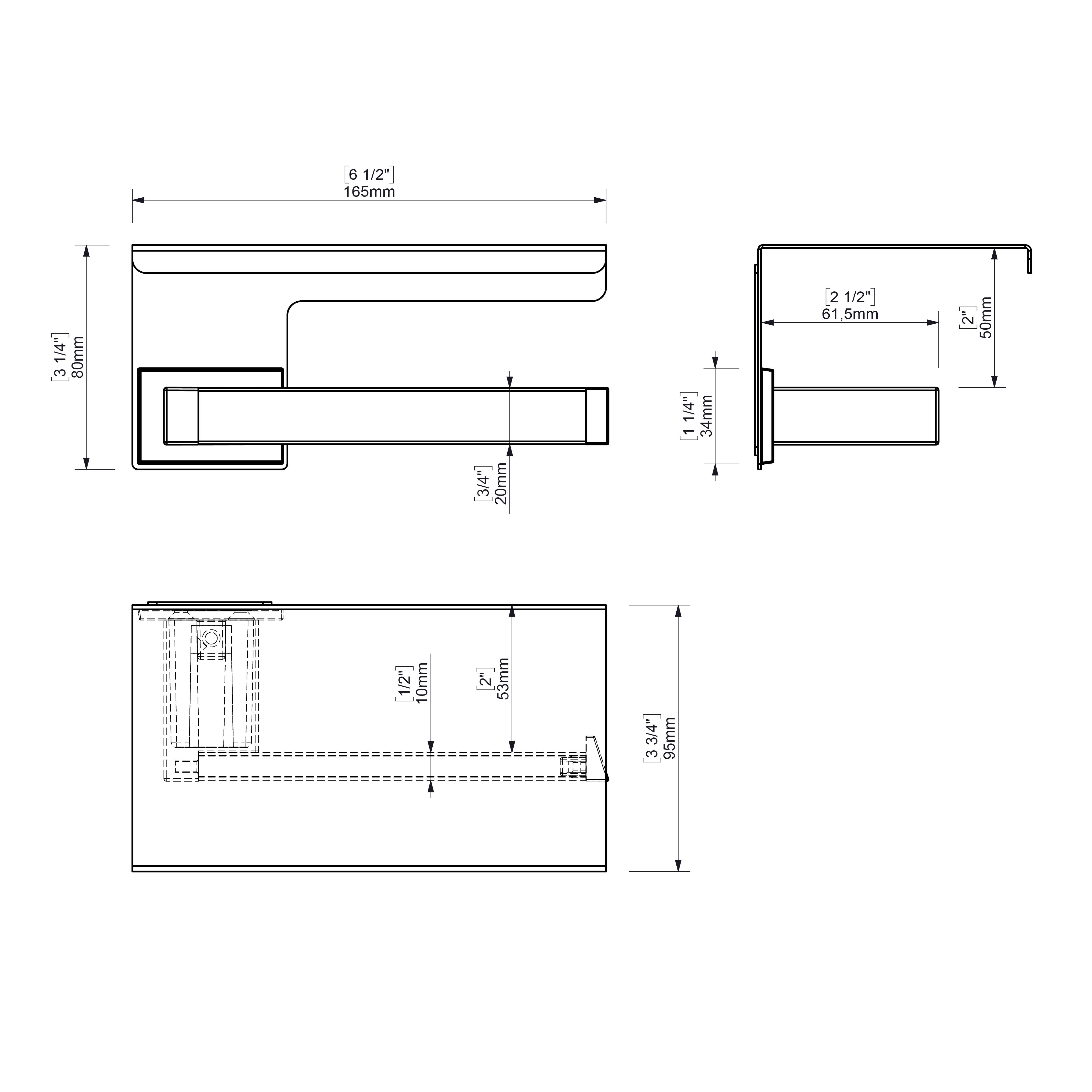 Portarrollos de papel higiénico Kubo plata adheviso o para atornillar - 2