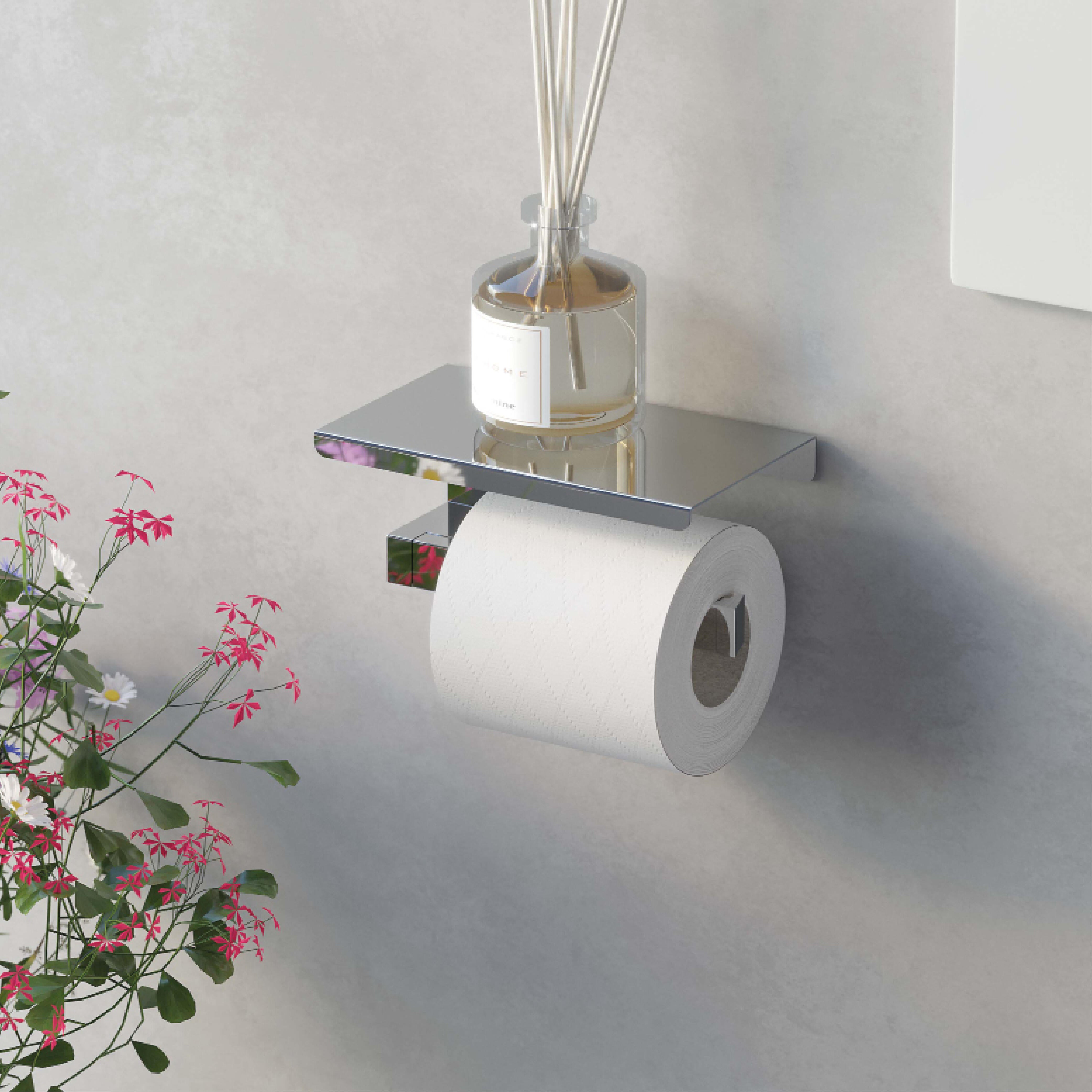 Portarrollos de papel higiénico Kubo plata adheviso o para atornillar - 3