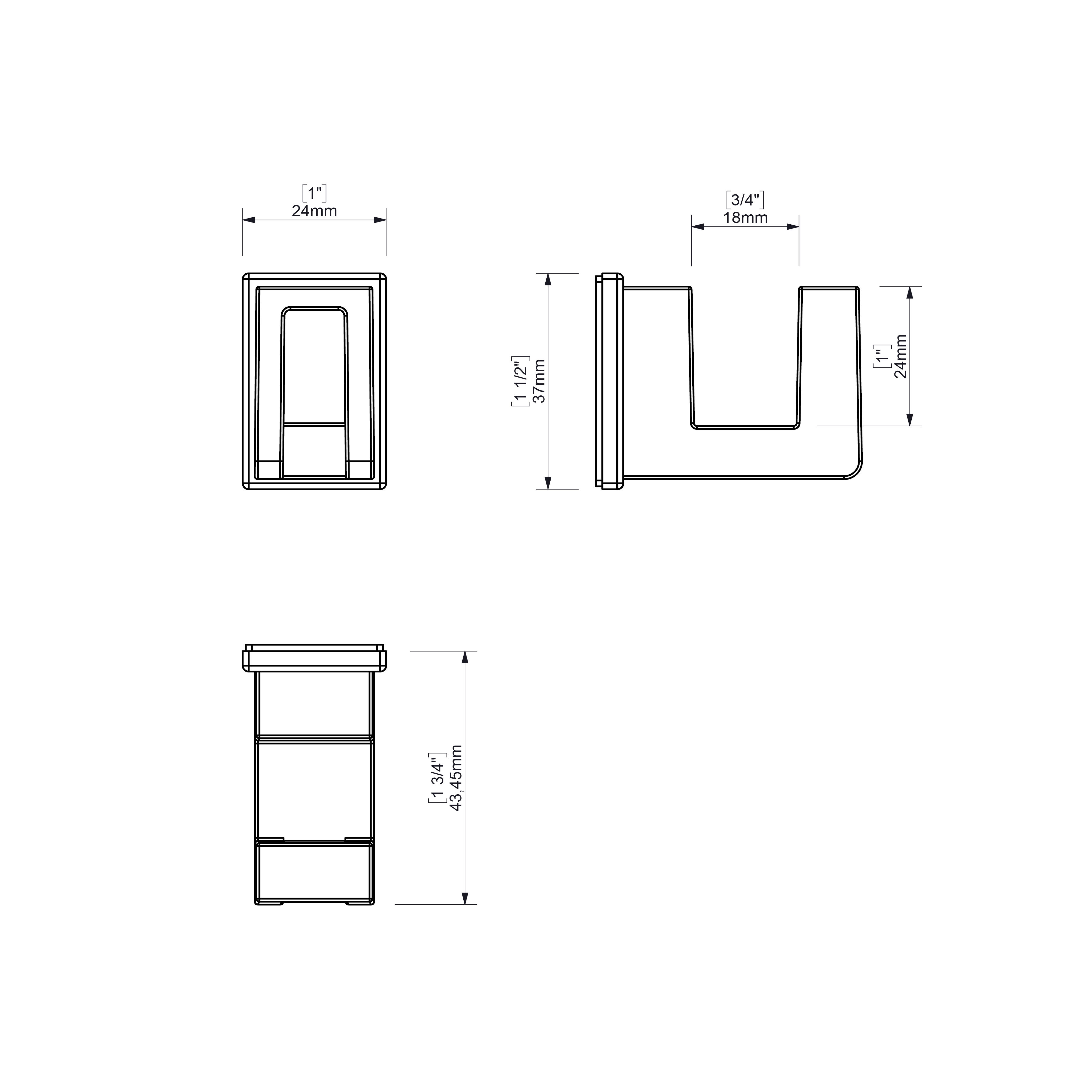 Percha/perchero Kubo  negro  con 1 gancho - 3