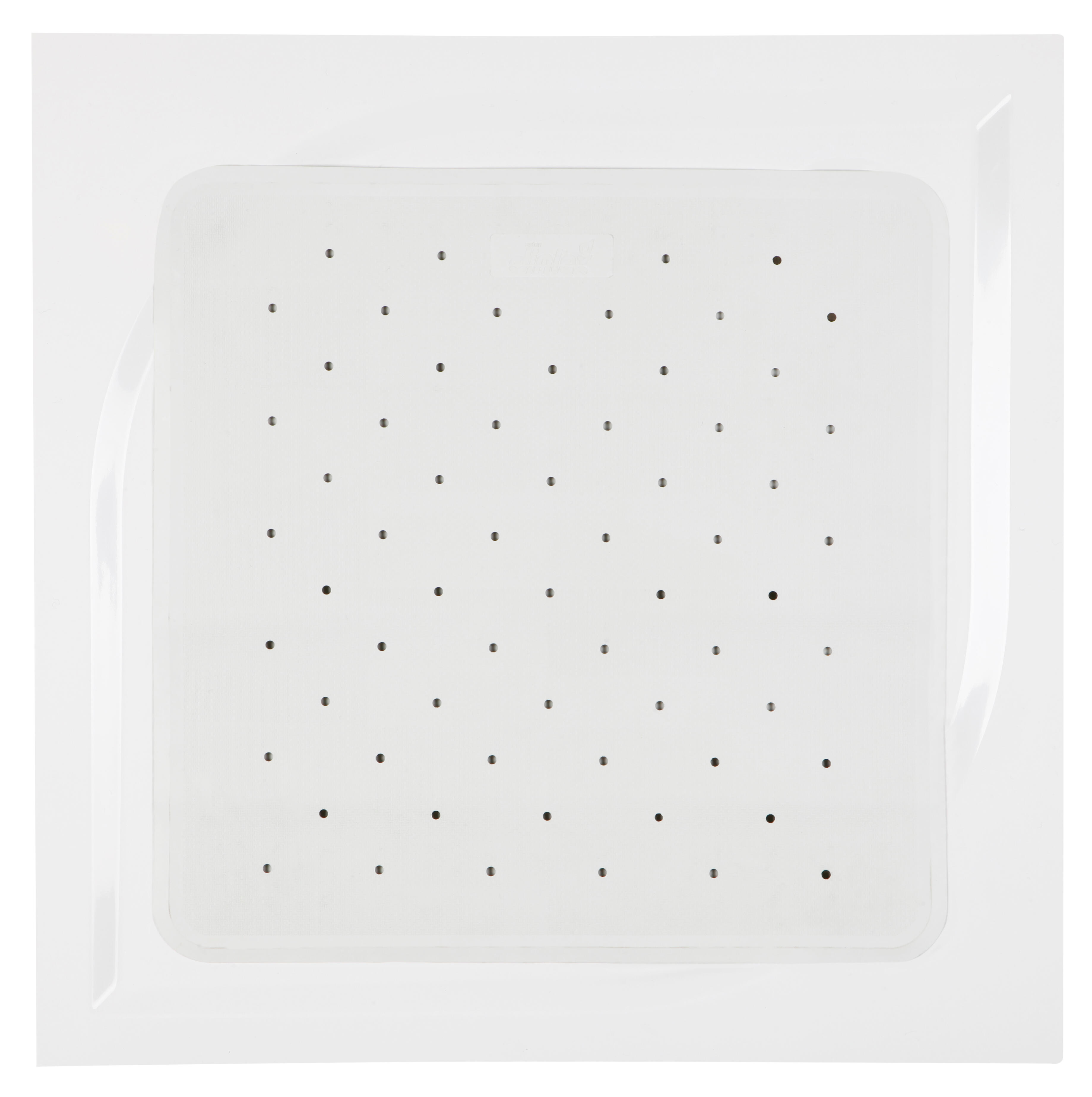 Alfombra antideslizante caucho blanco 54x54 cm