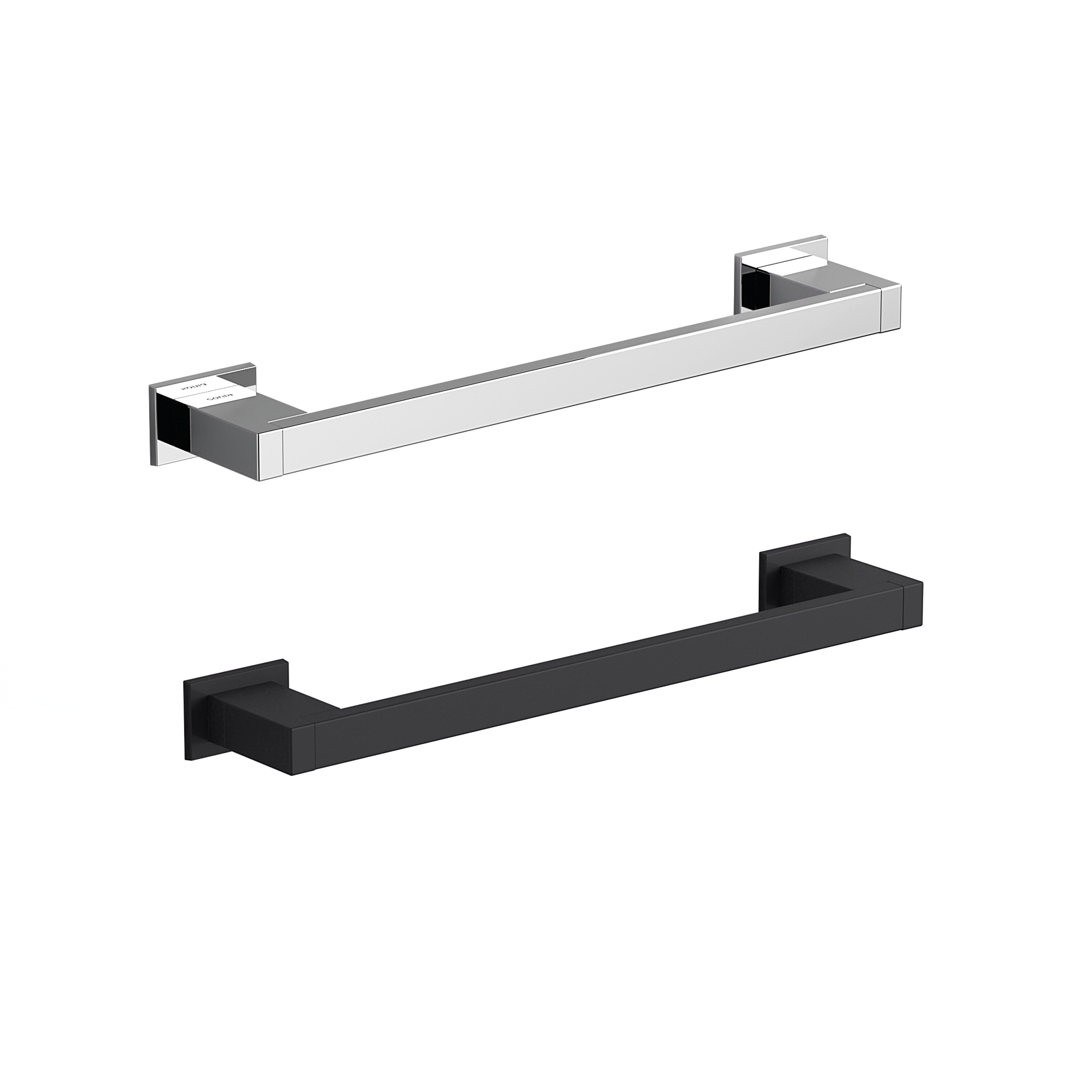 Toallero de barra negro mate para atornillar Kubo 30x2.4x6.1 cm - 5