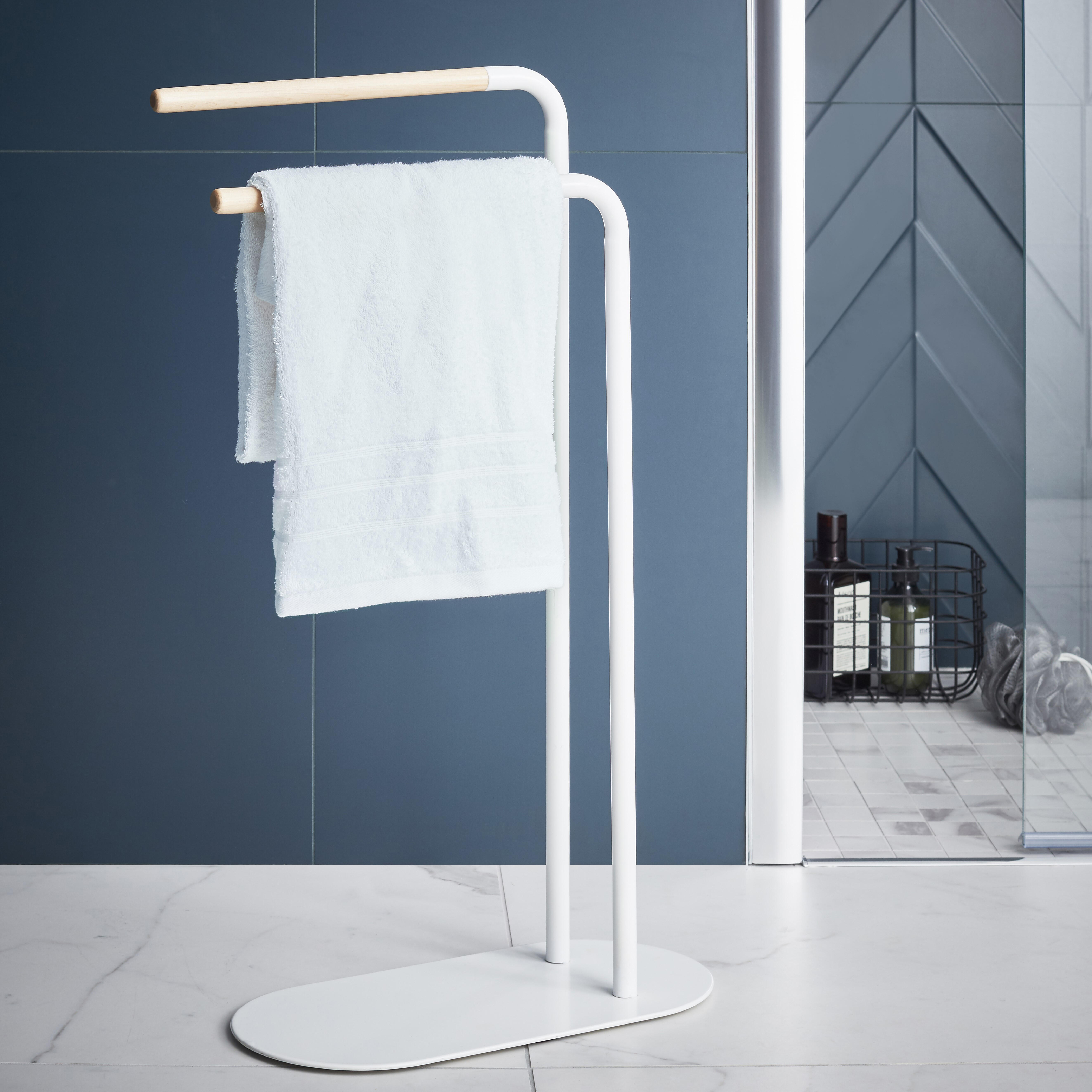 Stojak łazienkowy na ręczniki podwójny Scandi White SENSEA - 3