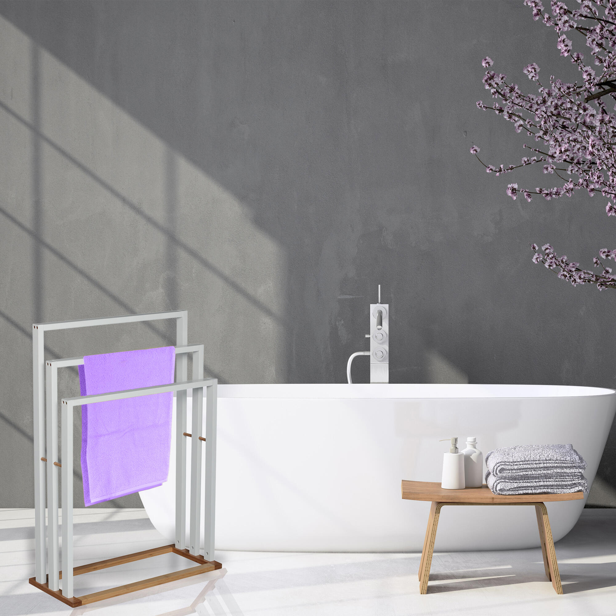 Toalheiro de pé TRIPLO BAMBU - 2