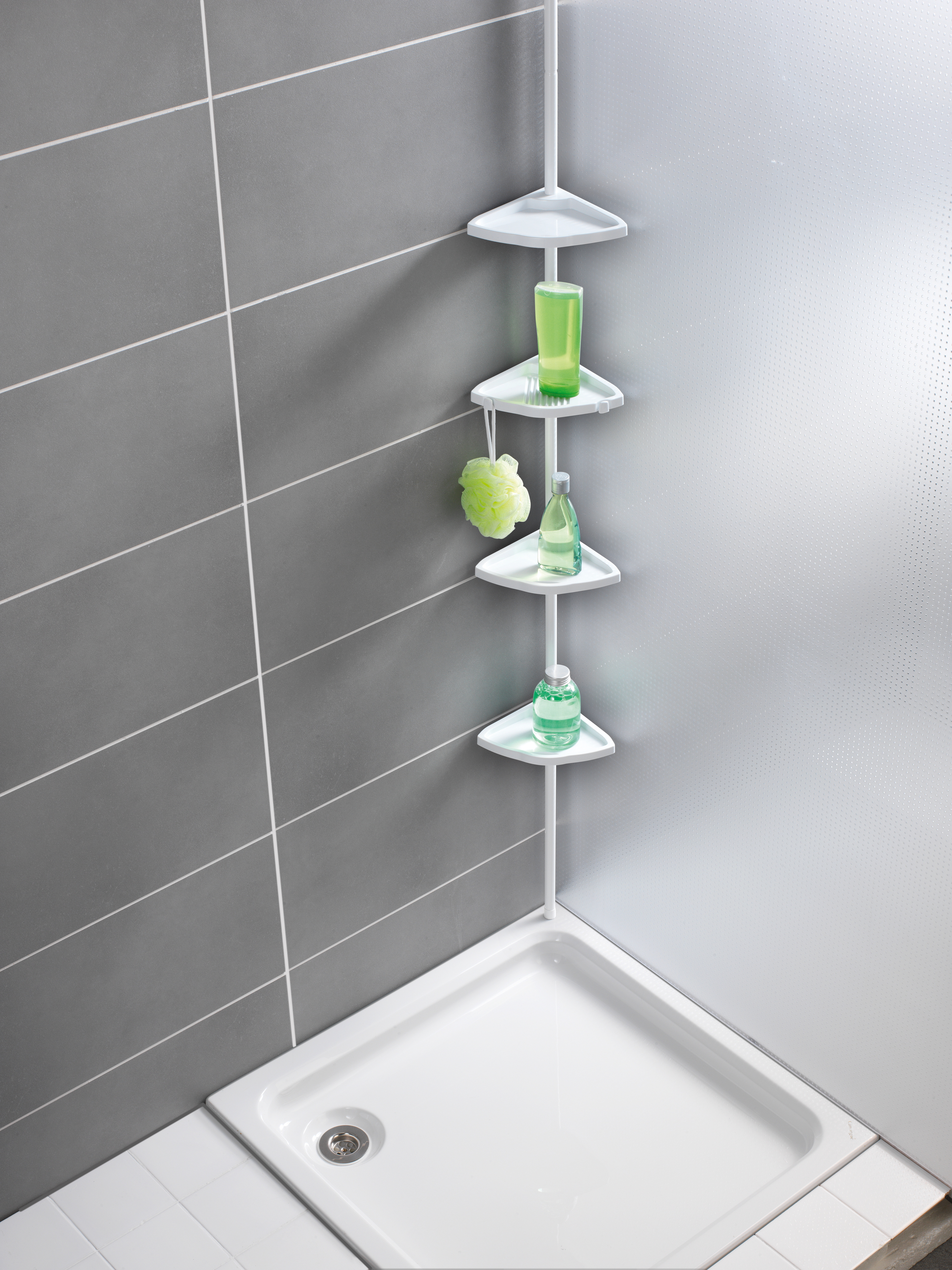 Estante para duche de canto COMPACT BRANCO - 3