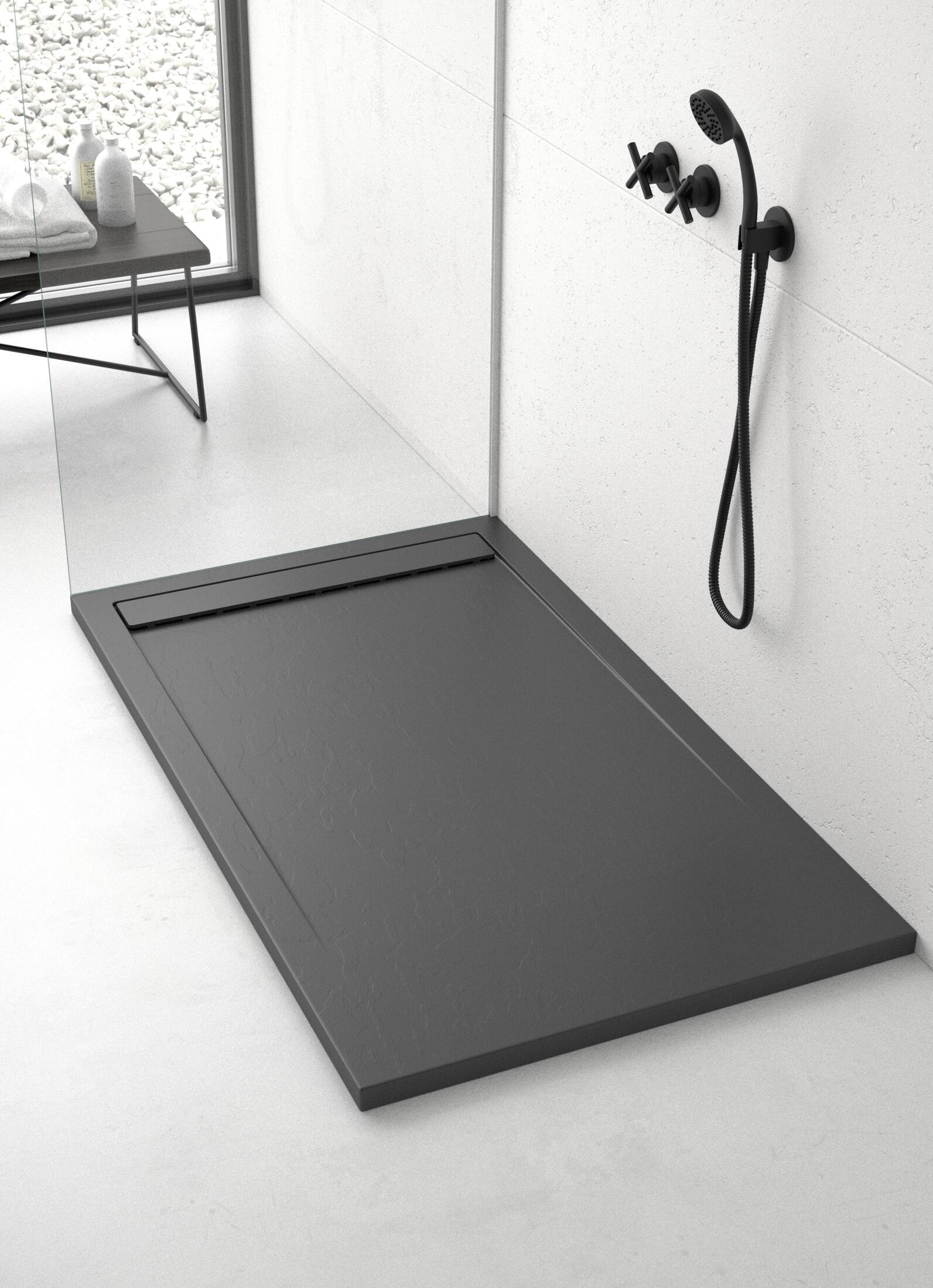 Plato de ducha suit 130x90 cm antracita