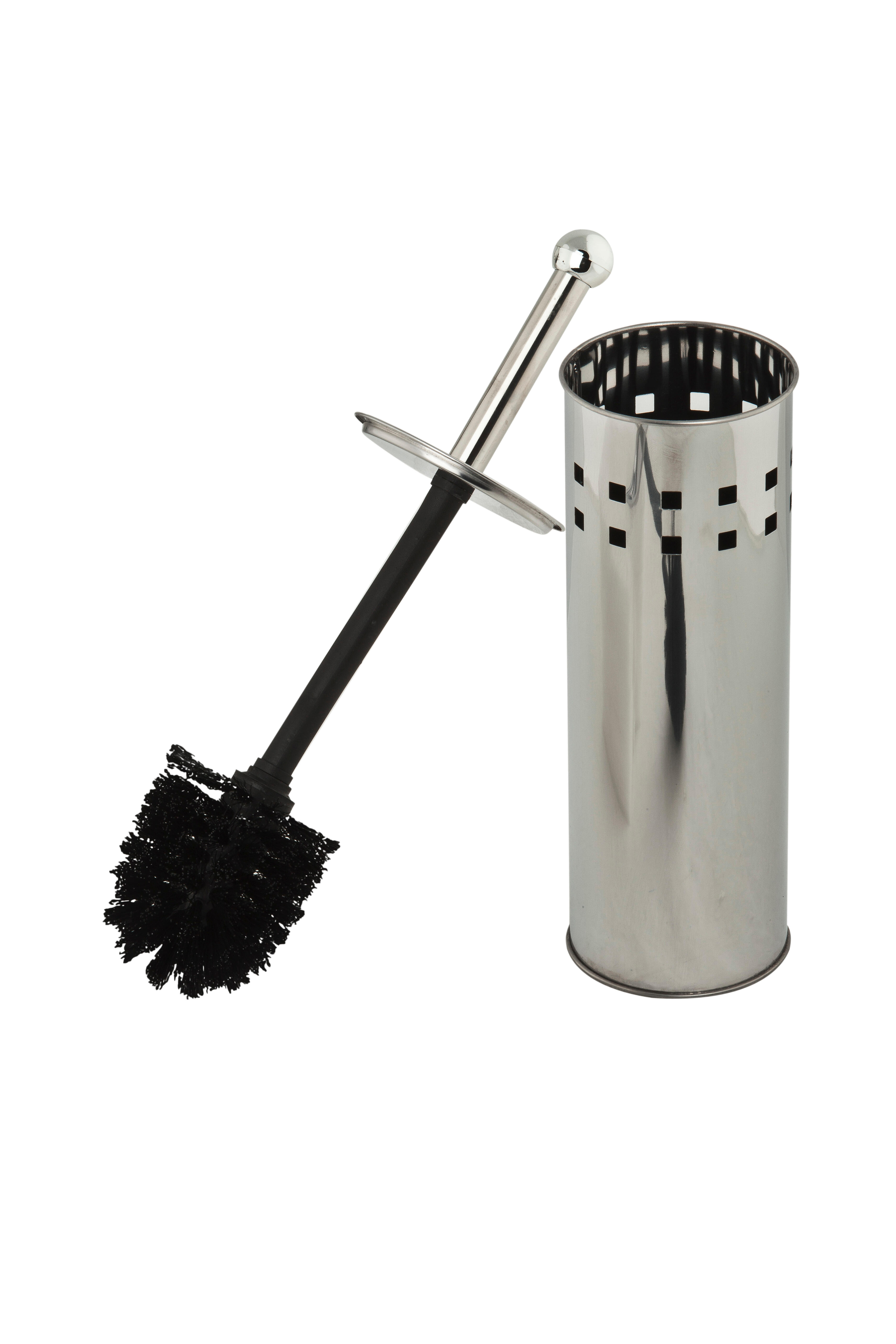 Portascopino square H 38.5 cm in inox argento - 2