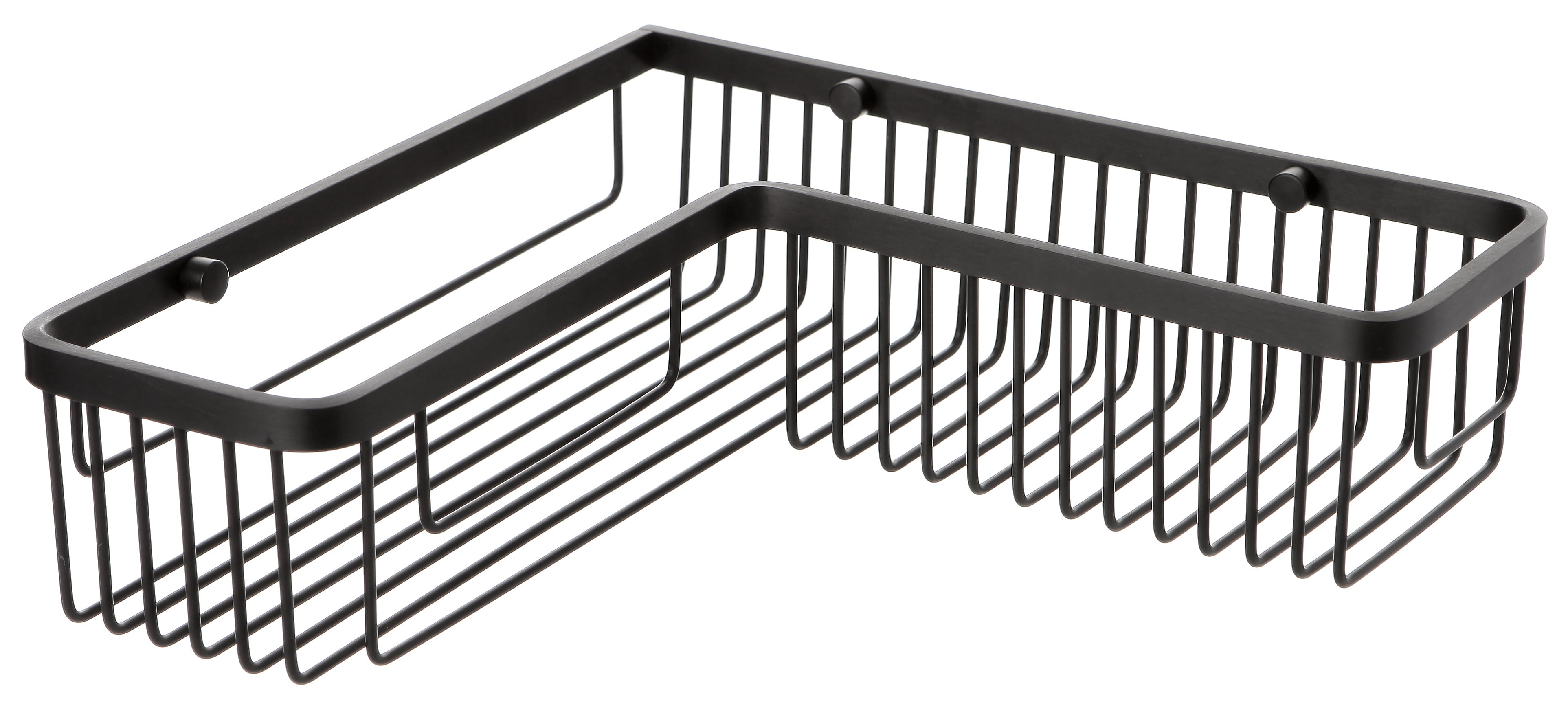Rinconera de ducha aluminium negro 10x42x30 cm