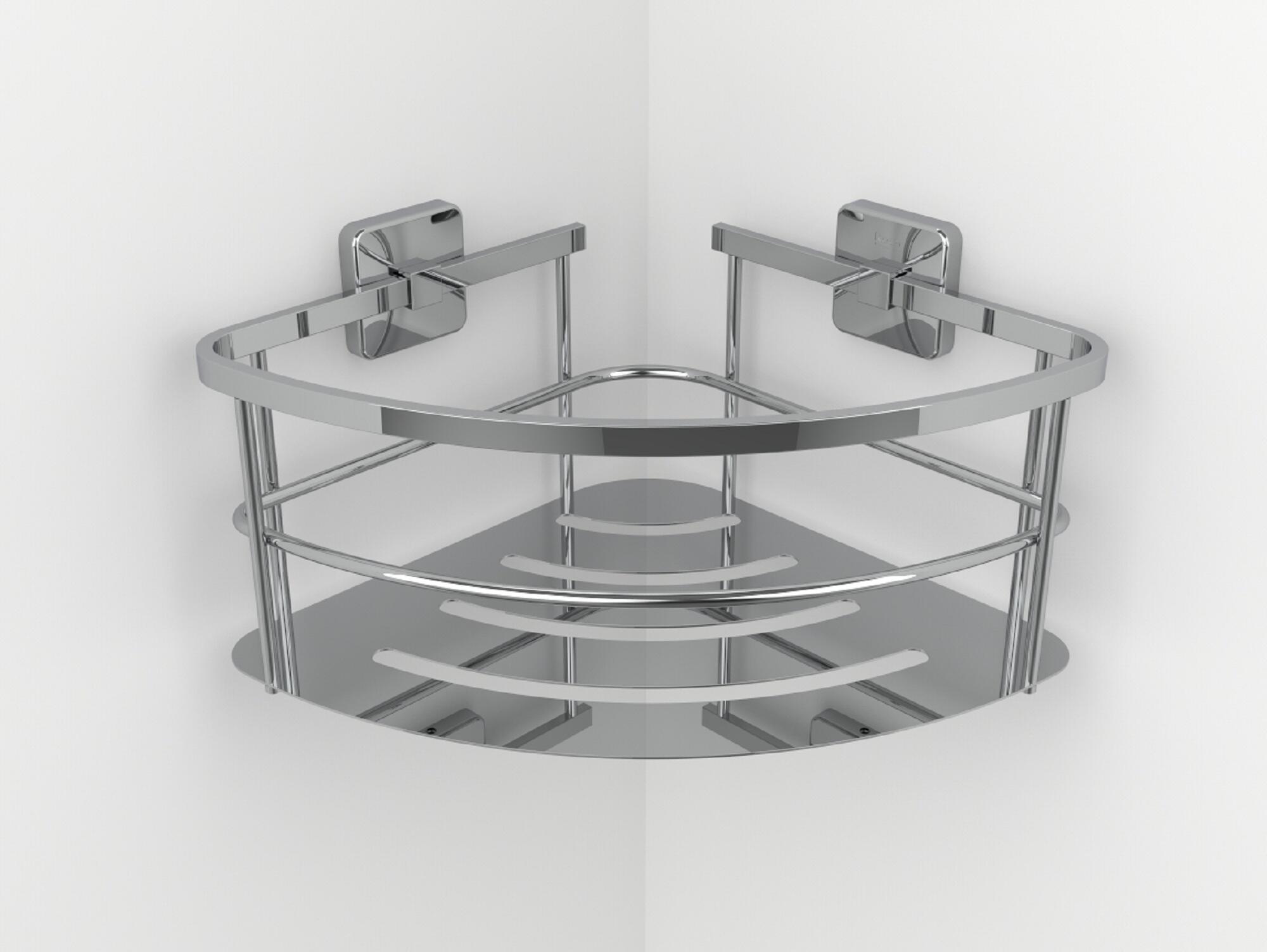 Organizador de ducha Adagio cromo acero inoxidable brillante con 1 altura 22x12x12 cm - 4