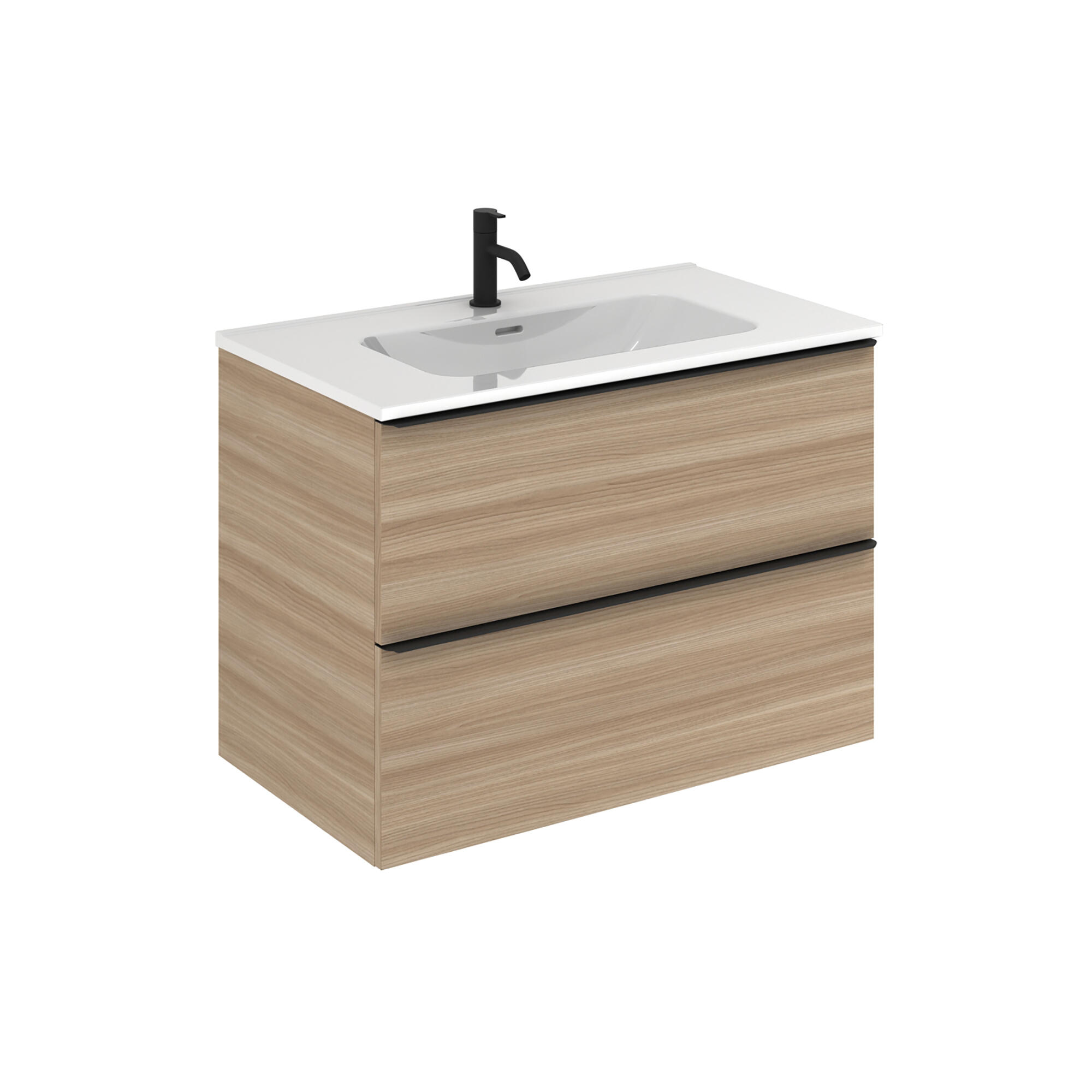 Mueble de baño komplett imitación nogal 80x45 cm