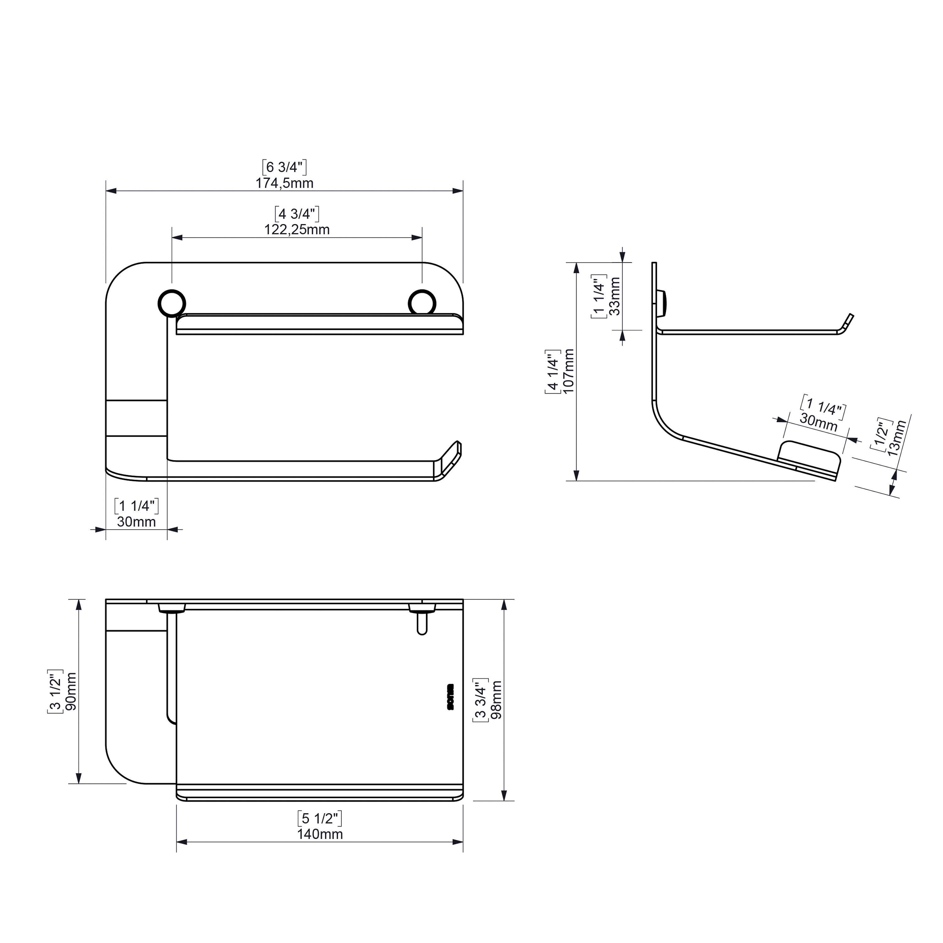 Portarrollos de papel higiénico Quick negro adheviso o para atornillar - 9