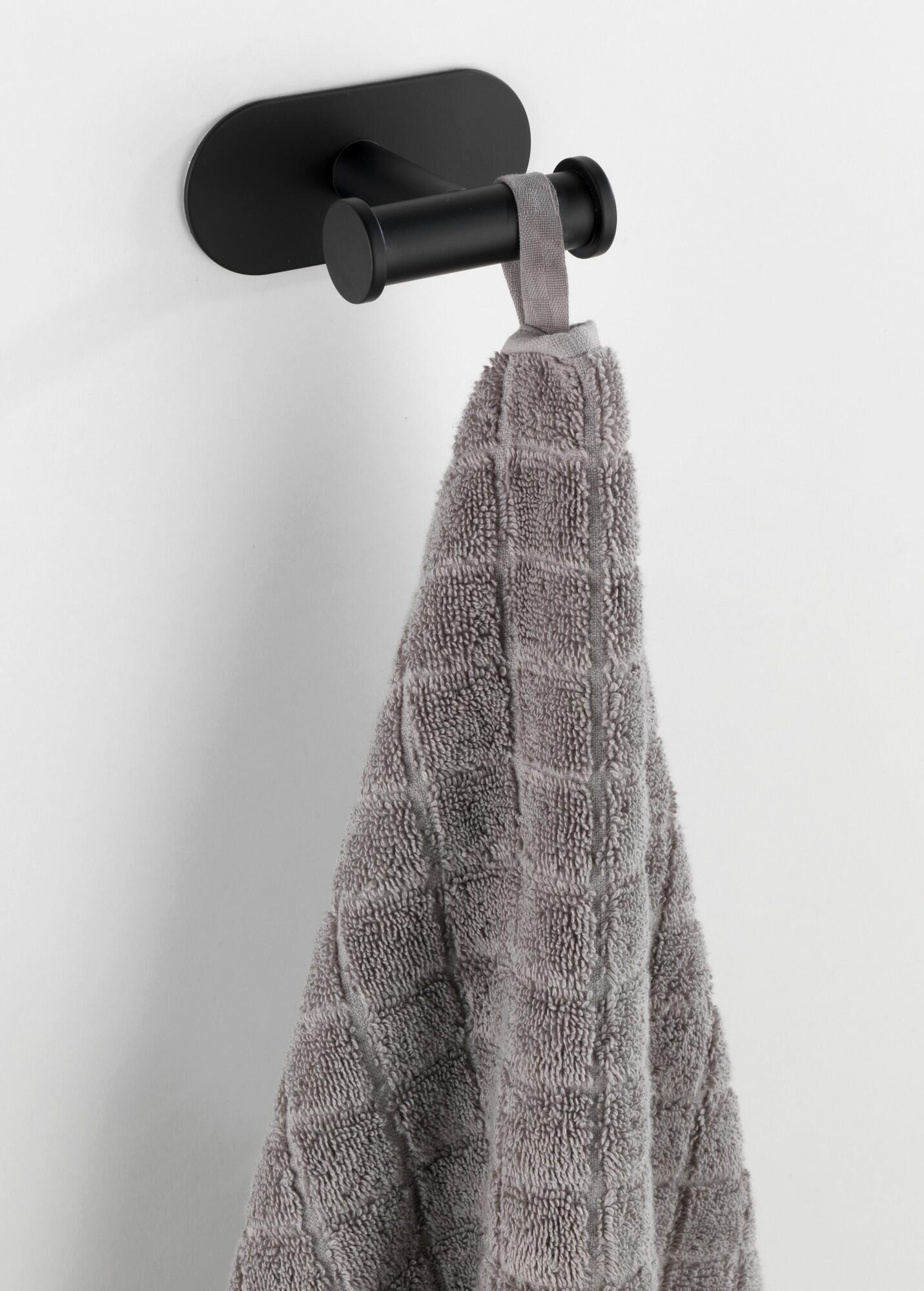 Gancho adhesivo Orea negro para baño, soporta hasta 10 Kg - 3
