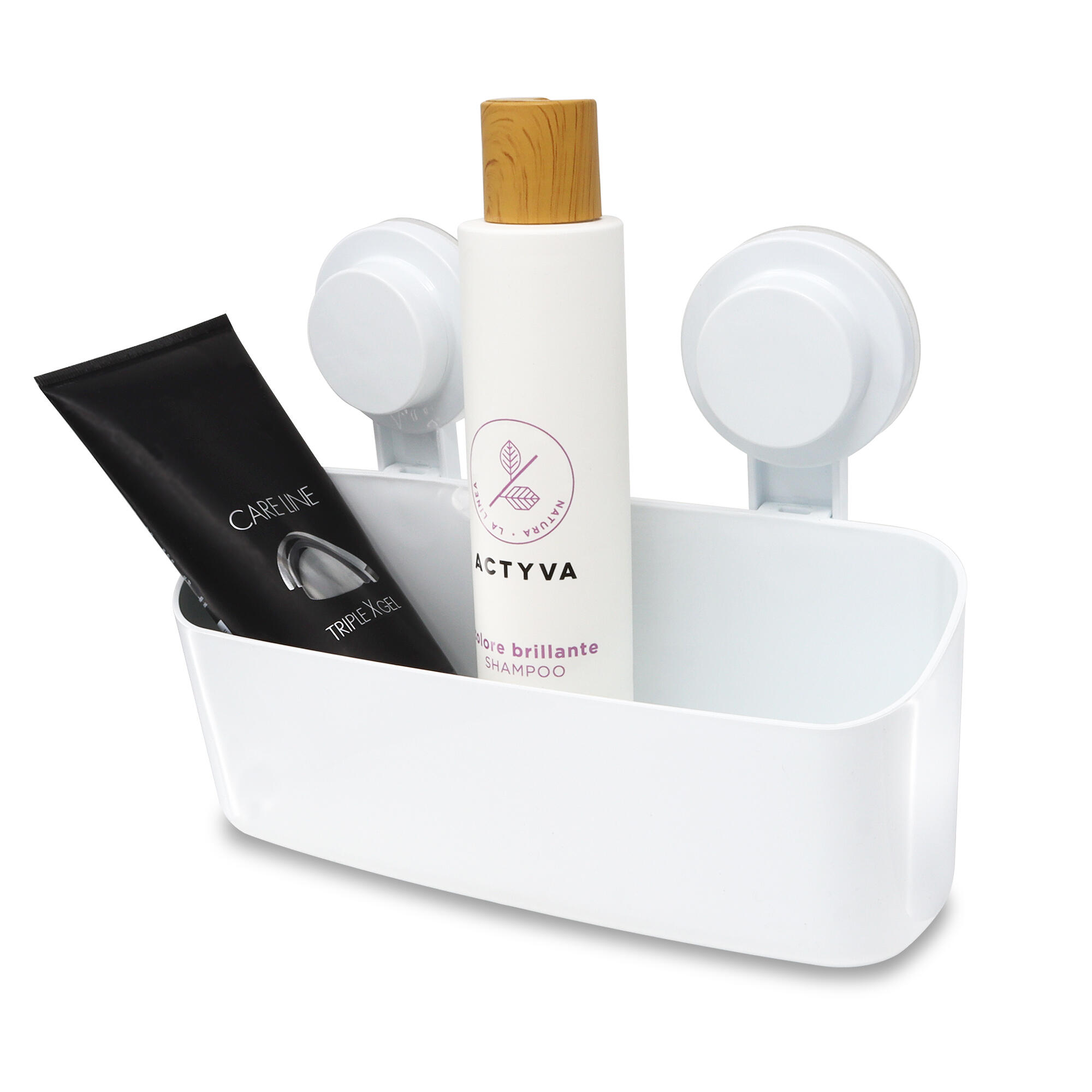 Cesto para duche com ventosa branco Basic - 5