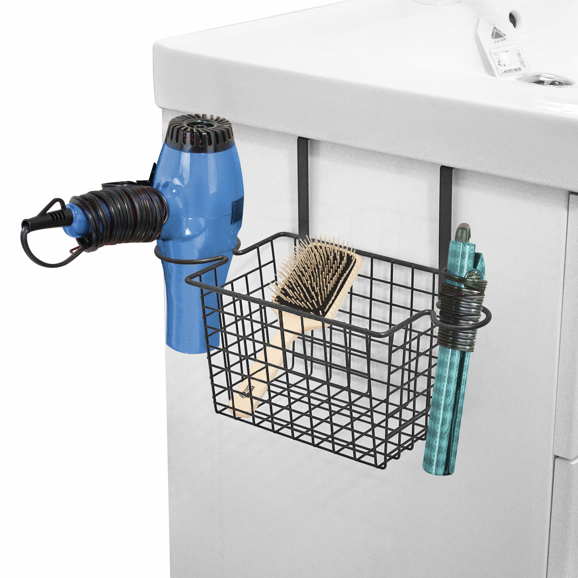 Organizador de ducha Cesto Mueble Lavabo negro 35.5x24x15 cm - 5