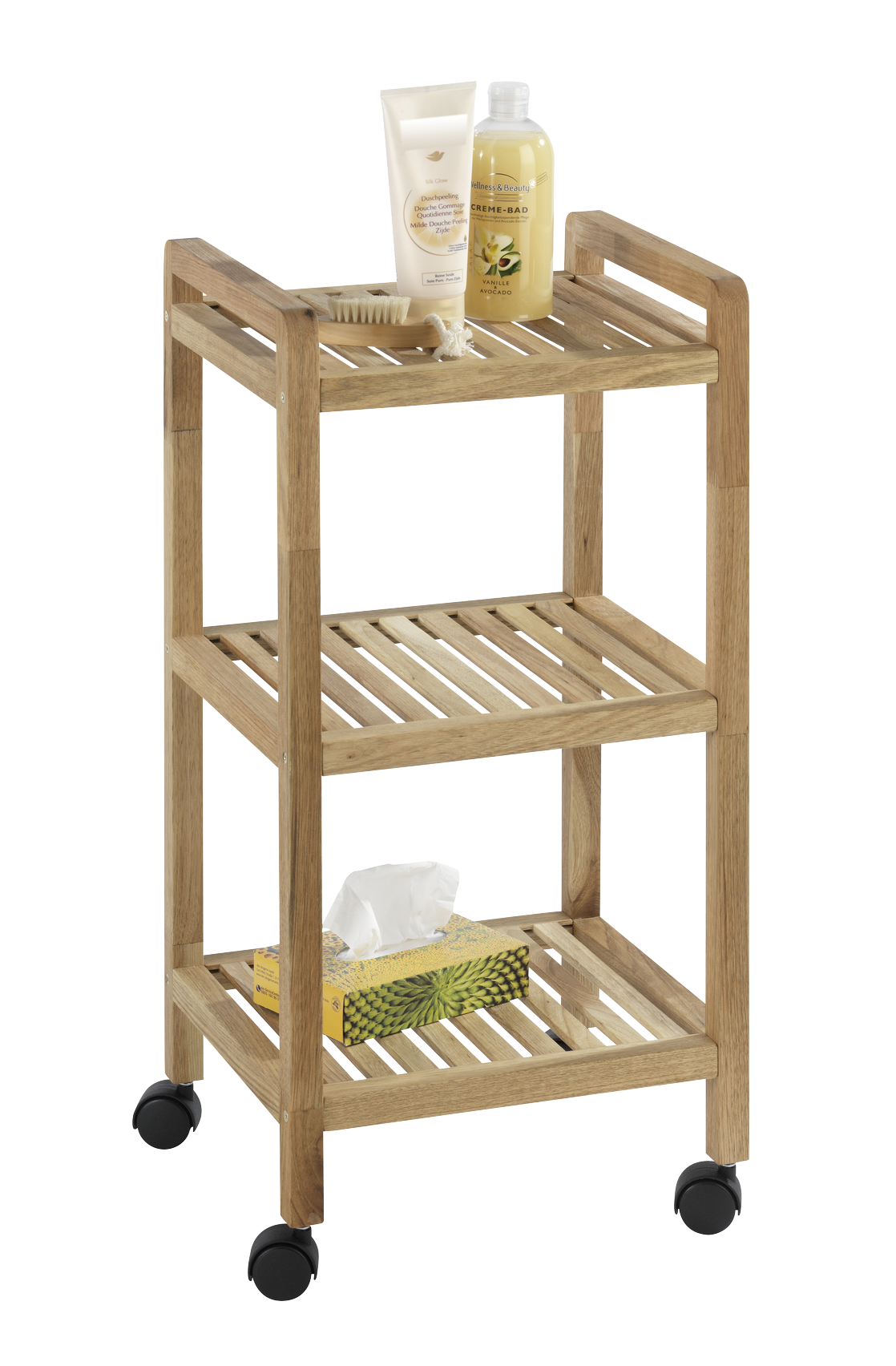 Carrito de baño Norway marrón con 3 estantes 31x35x72 cm - 5
