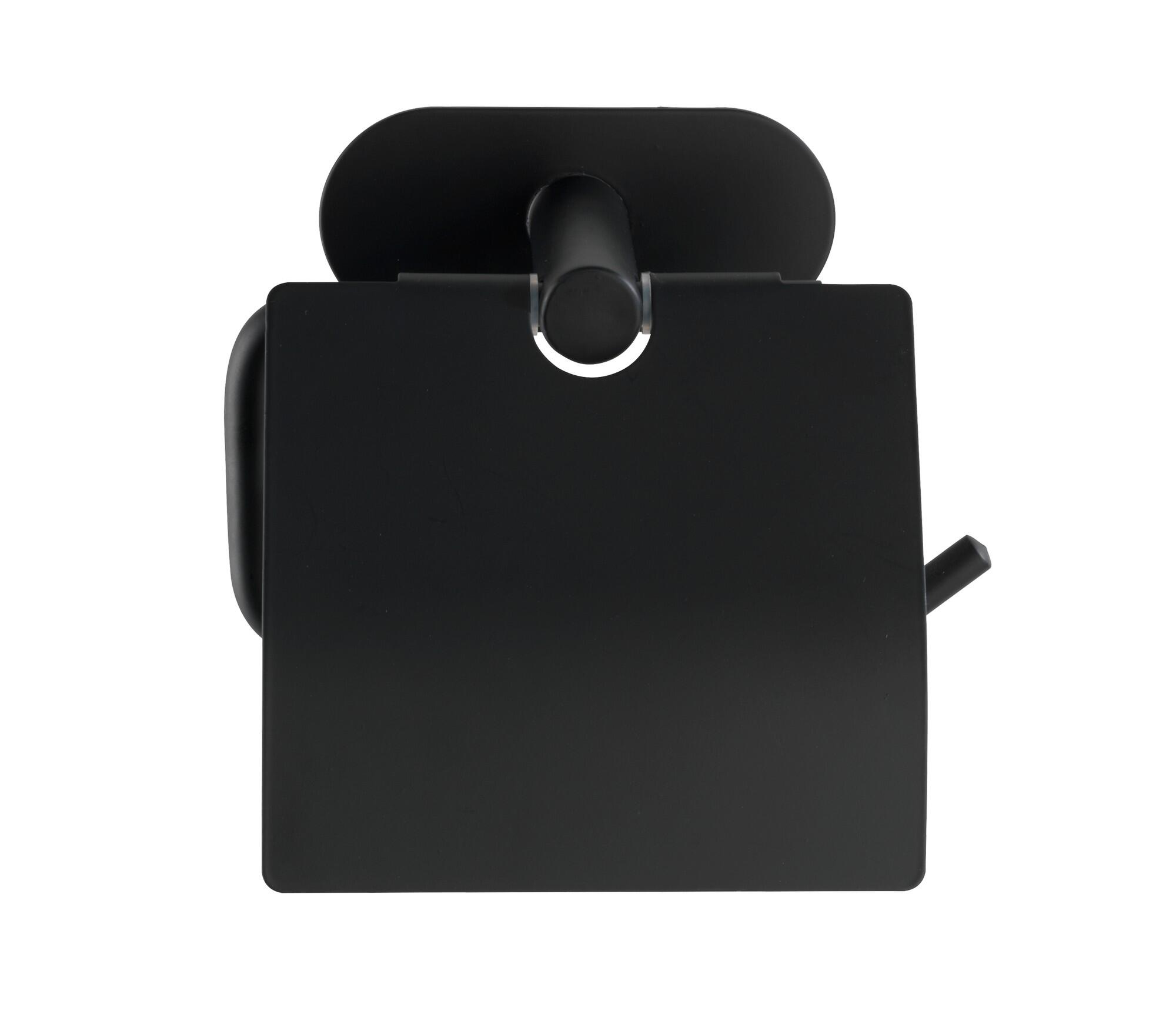Portarrollos de papel higiénico Orea negro adheviso o para atornillar o ventosa, encolado - 4