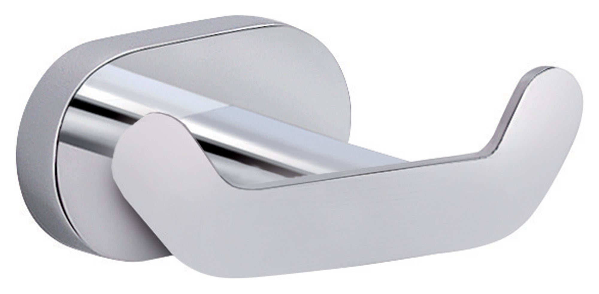 Perchero de pared bernina acero gris con 2 ganchos