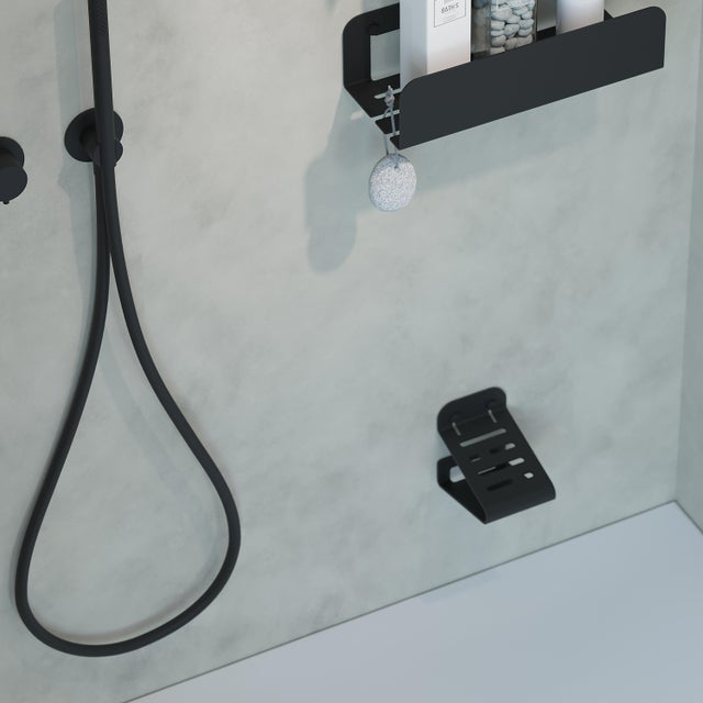Soporte de pie para ducha Quick negro 10x14.1x13.2 cm