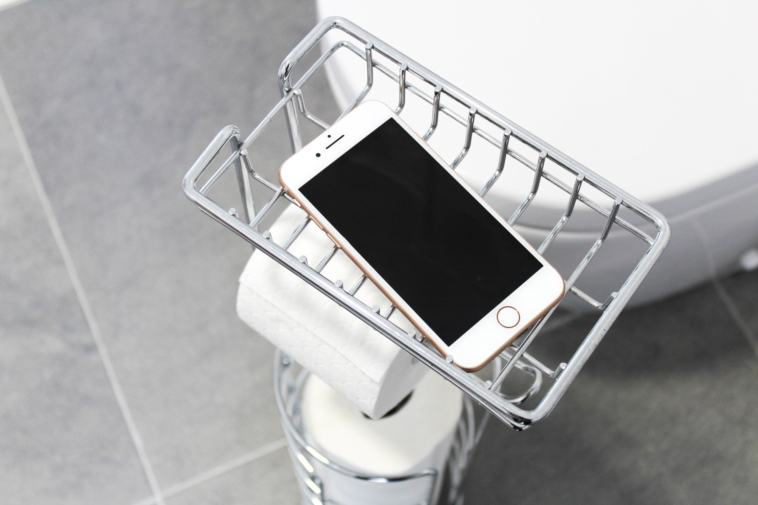 Portarrollo reserva de baño Portarrollos Reserva cromo cromado 14x60cm - 7