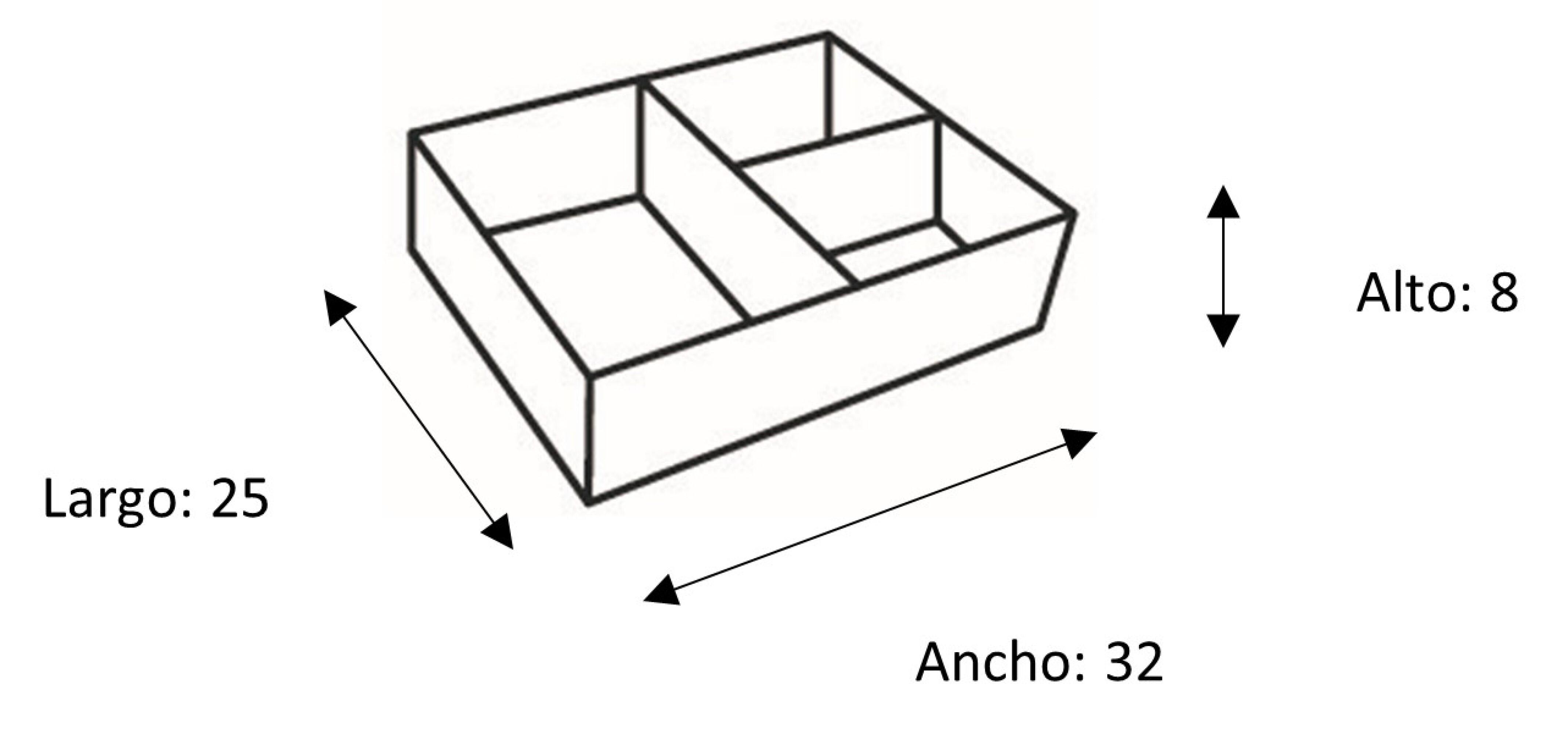 Organizador de almacenamiento gris Organizadores 25x25x8cm - 3