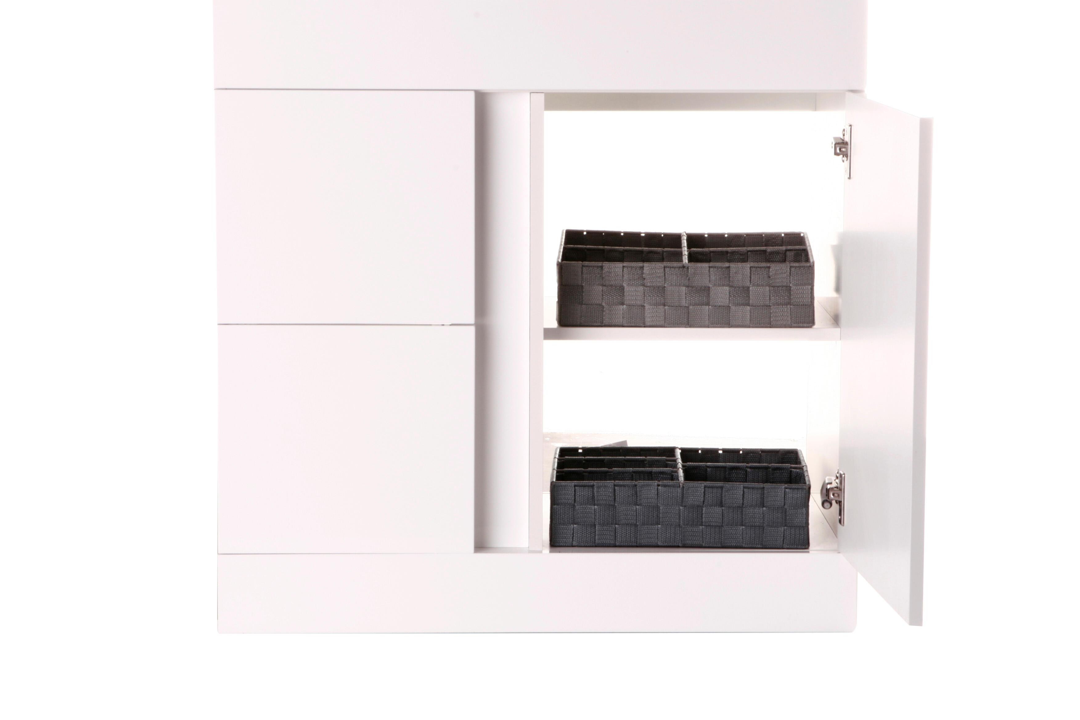 Organizador de almacenamiento, maquillaje gris Cestas 14.8x14.8x4.7cm - 2