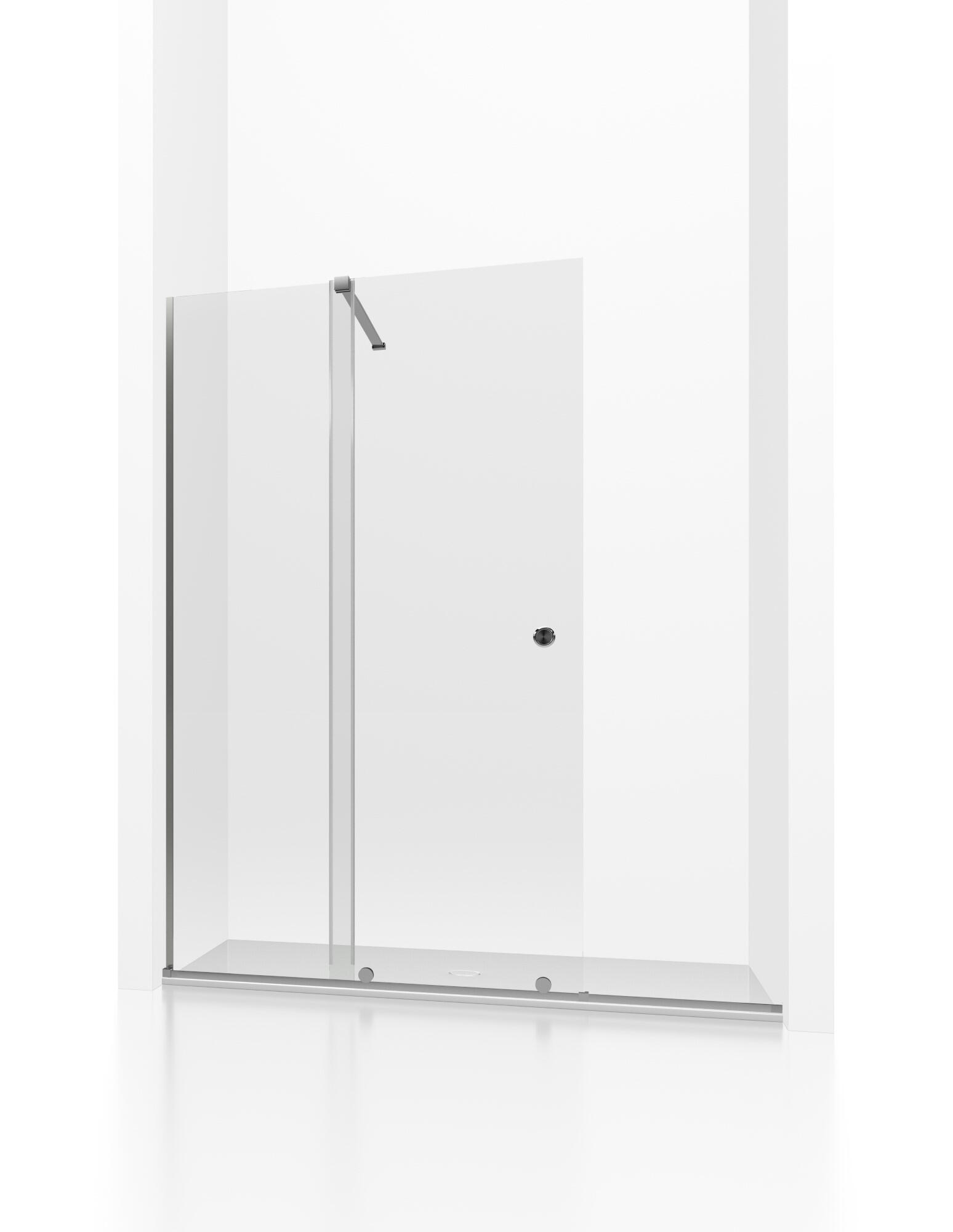 Mampara de ducha corredera 1 hoja fija + 1 puerta corredera Amea. Perfil acero inoxidable cromo. Ancho adaptable (151-160)x200 cm Cristal templado de seguridad transparente 8mm. Glassinox - 4