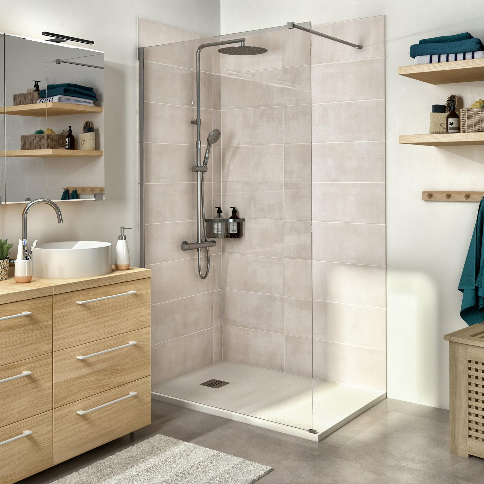 Box doccia walk-in Remix, vetro 8 mm, L 97-98.5 cm x H 200 cm, profilo cromo - 6