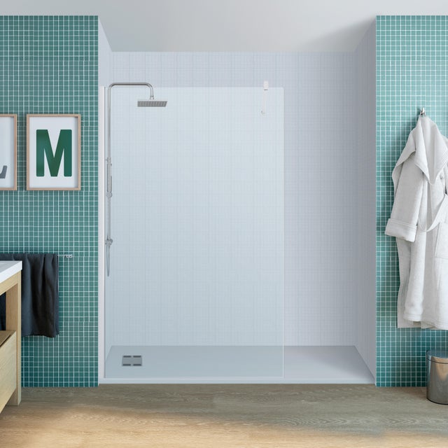Painel de duche fixo 110x200 cm cromado transparente Vanguard Cool