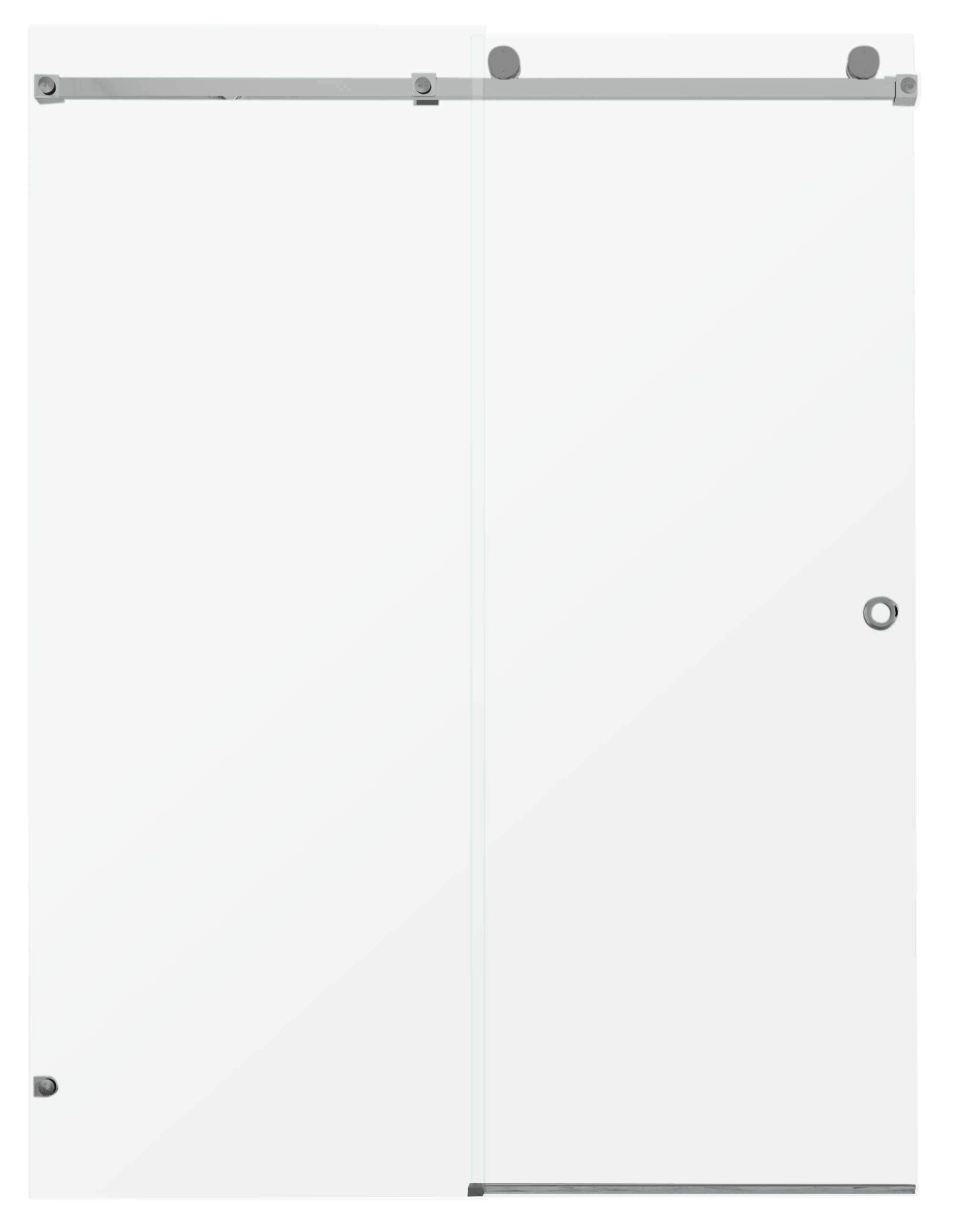 Mampara de ducha corredera 1 hoja fija + 1 puerta corredera Factory. Perfil aluminio cromo. Ancho adaptable (130-135)x215 cm Cristal templado de seguridad transparente 8mm. Cierre magnético. Sin guía inferior Doccia - 3