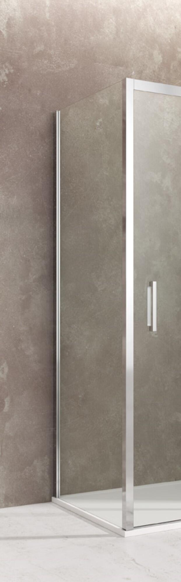 Mampara lateral fijo tand transparente perfil cromado 70x195 cm 8mm