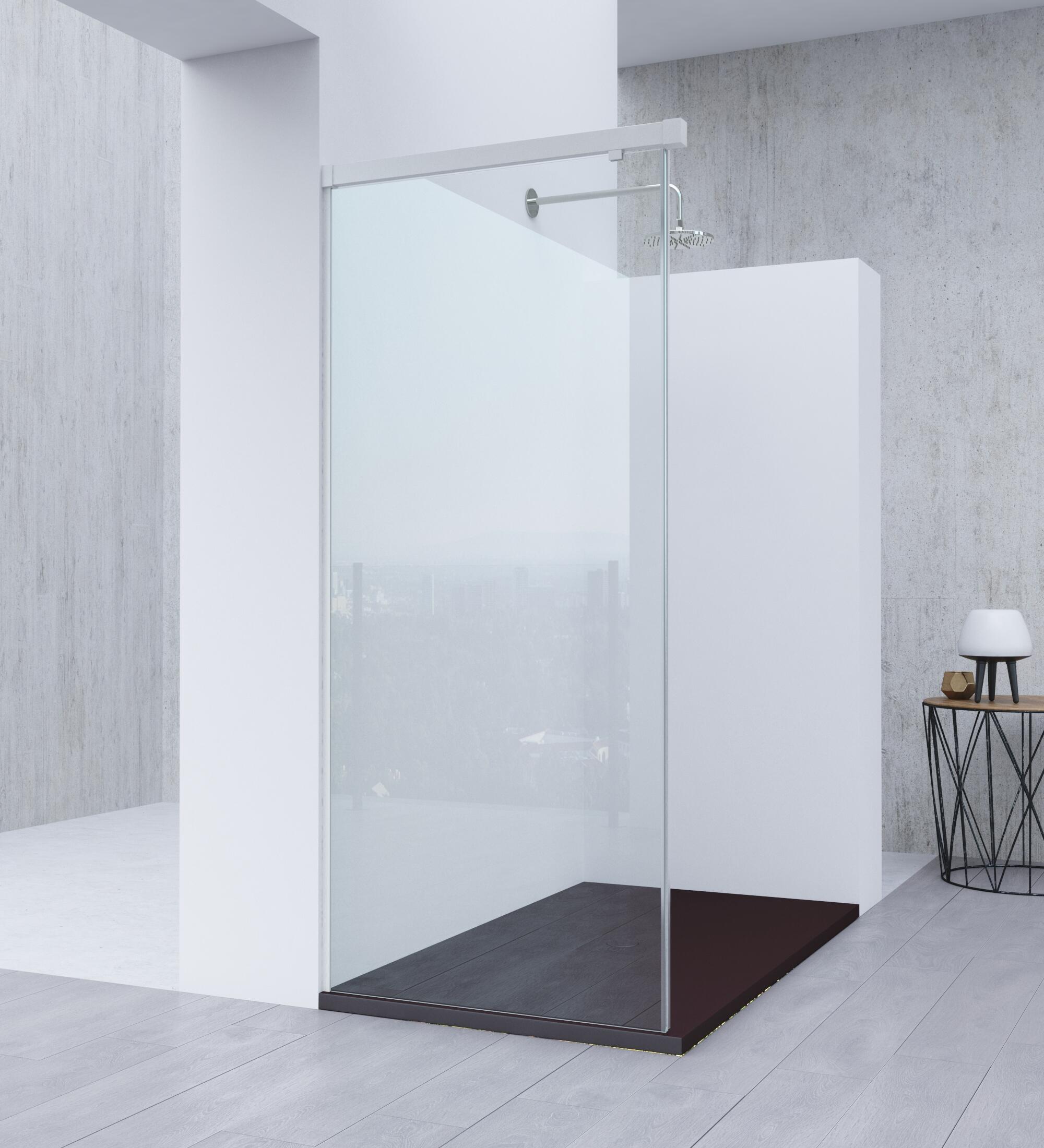 Mampara lateral fijo transparente tala perfil blanco 70x200 cm 6mm