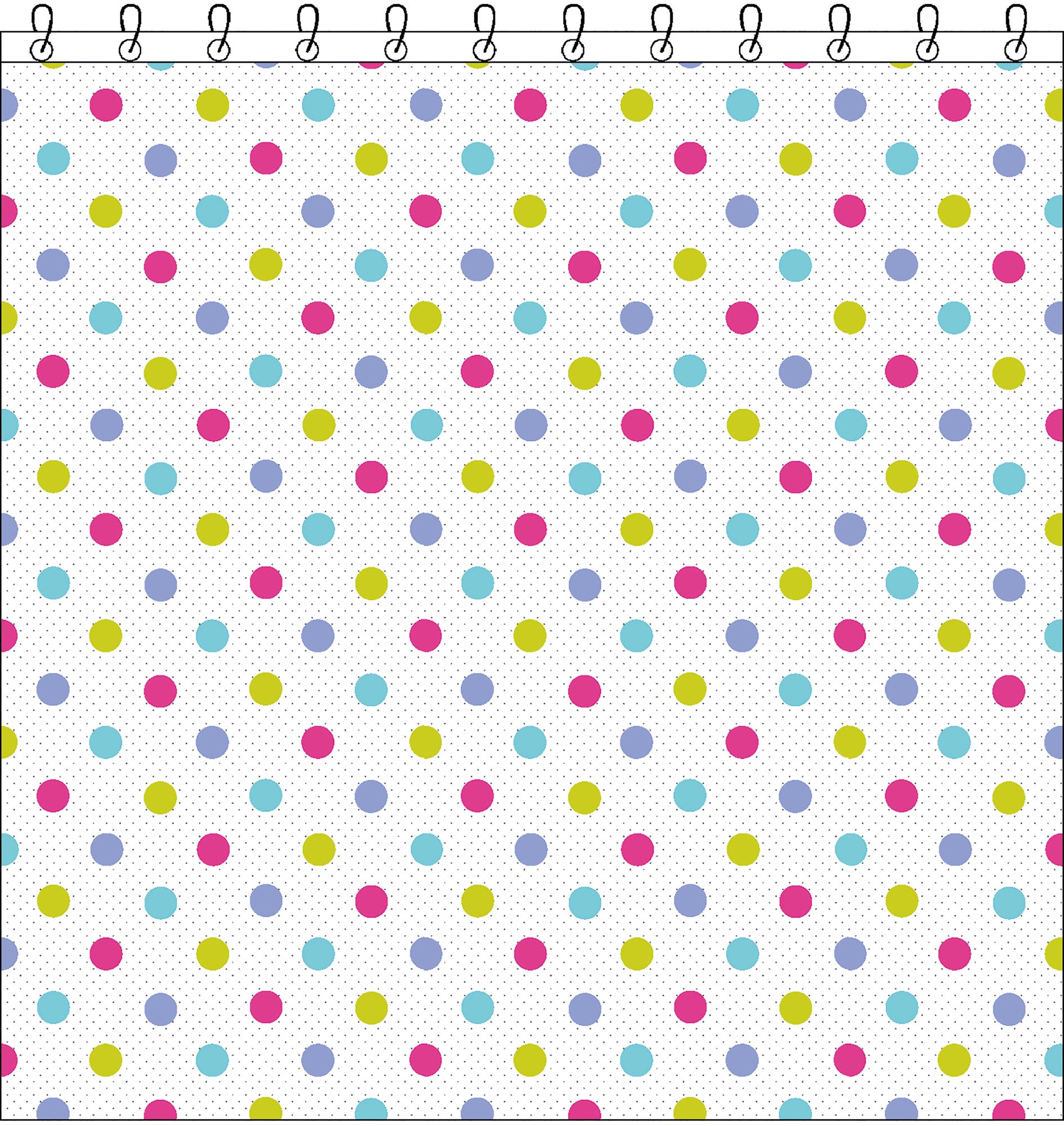 Cortina de baño lunares multicolor 180x200 cm