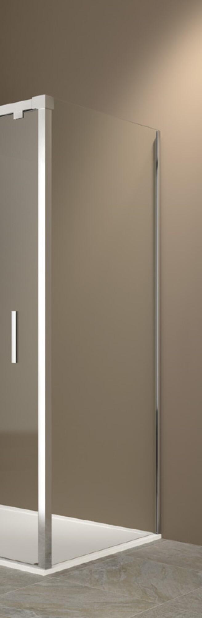 Mampara lateral fijo byp transparente perfil cromado 70x195 cm