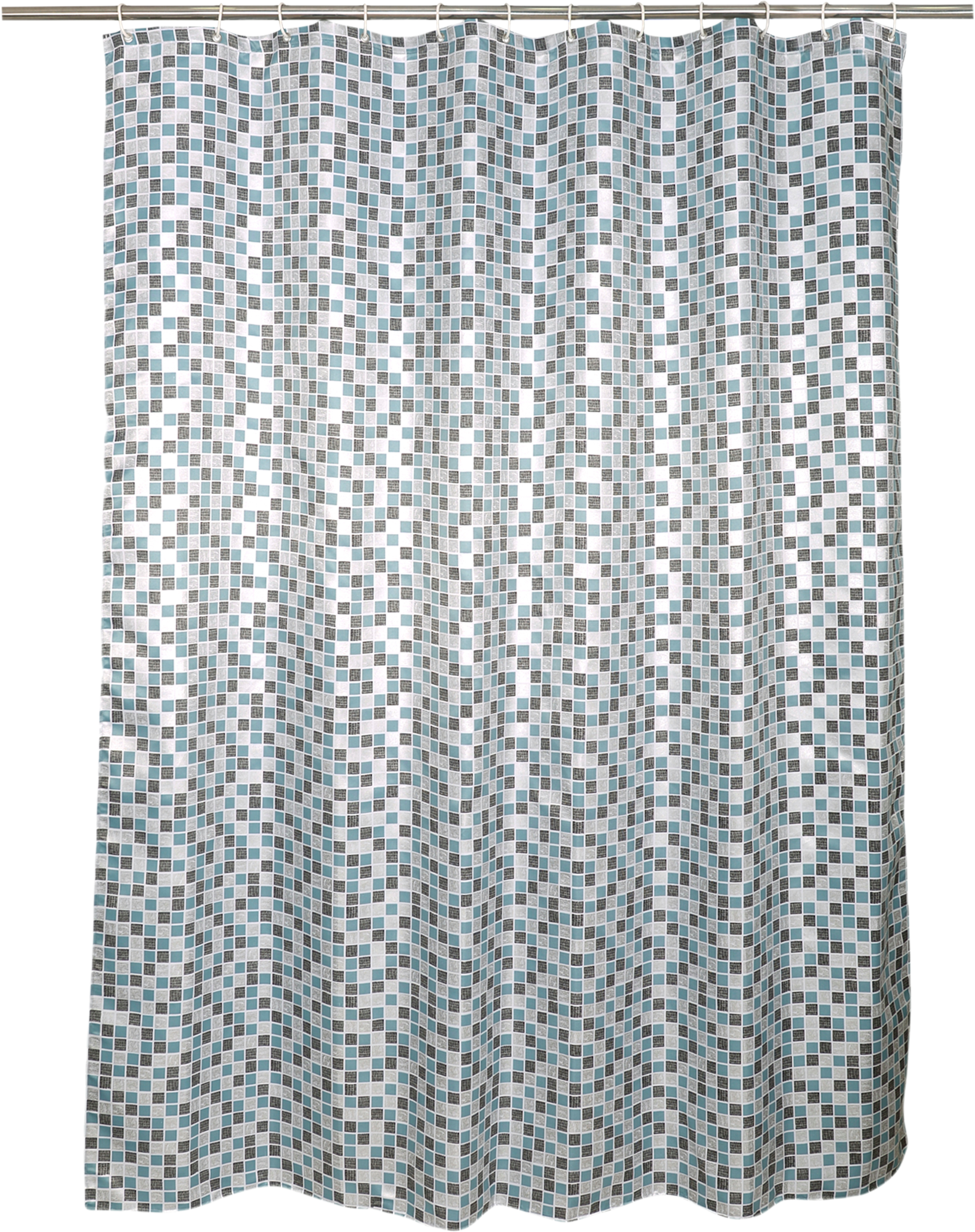 Cortina de baño mosaic azul poliéster 180x200 cm