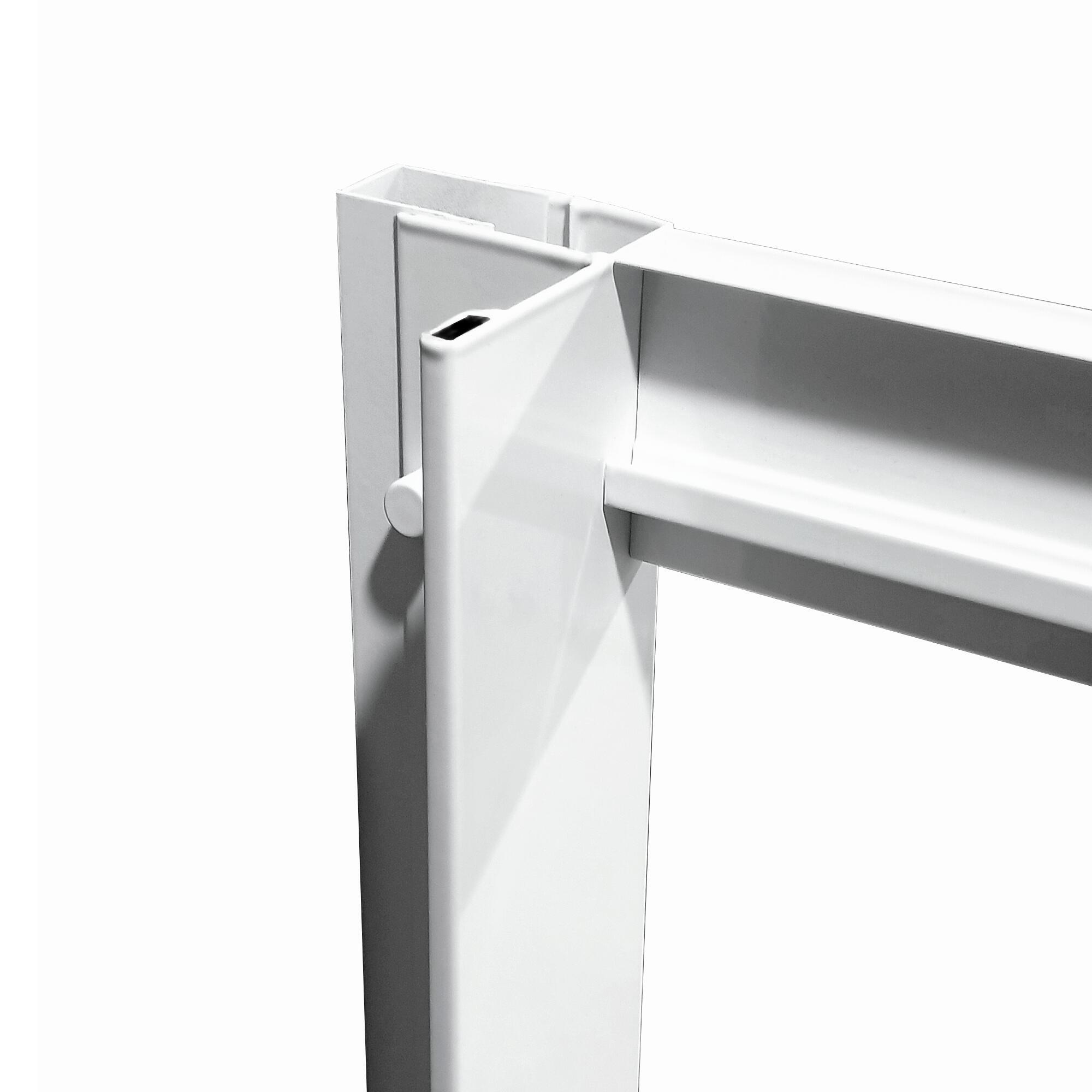 Mampara de ducha frontal corredera 1 hoja fija + 2 puertas correderas Essential. Perfil aluminio blanco. Ancho adaptable (87-90)x185 cm cristal templado de seguridad serigrafiado 4 mm. Cierre magnético con guía inferior Sensea - 9