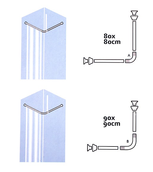 Varão para cortina de duche SENSEA CROMADO ANGULAR 80-90CM - 6