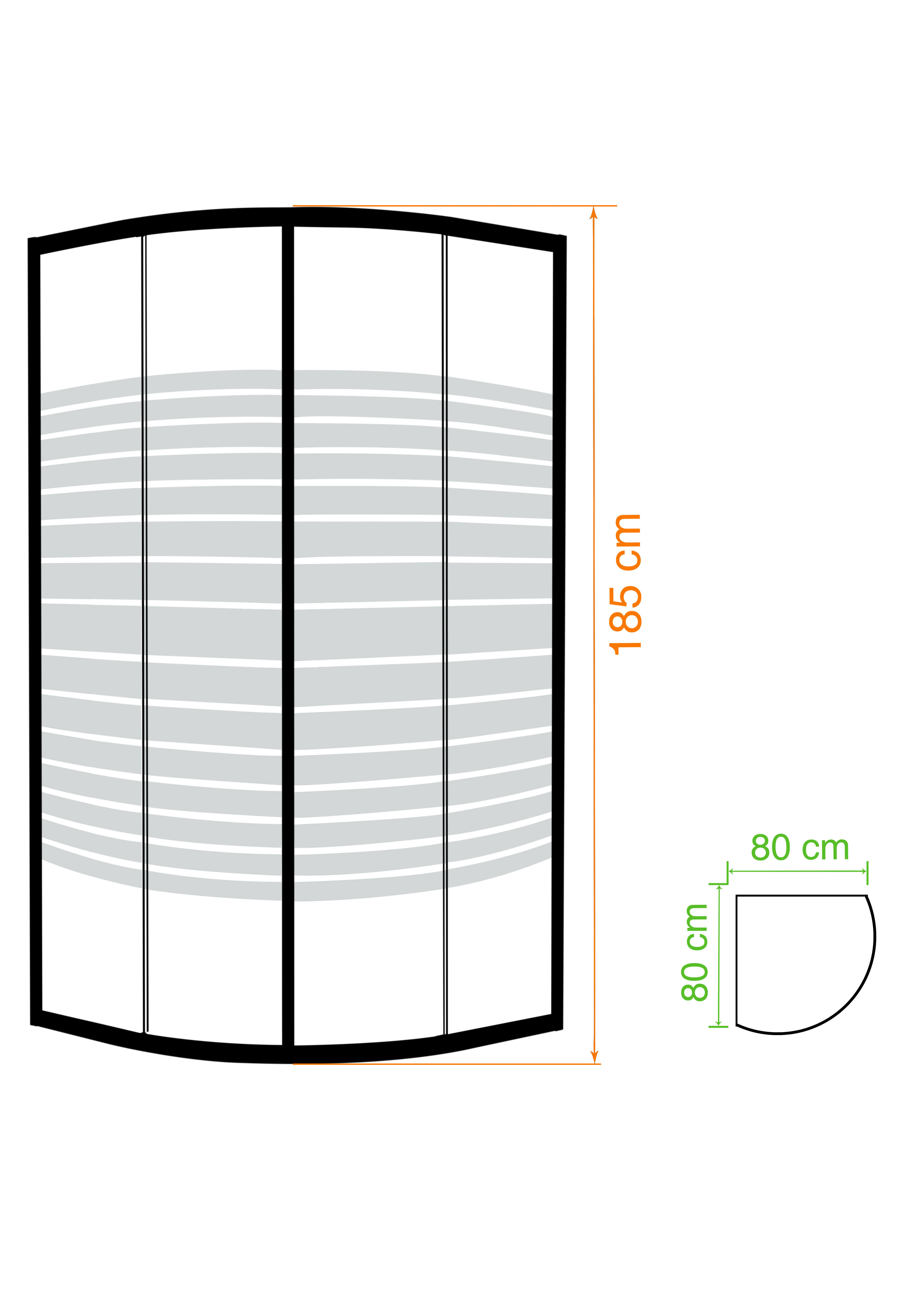 Mampara de ducha corredera serigrafiada mittos perfil cromo (77-78)x(77-78)x13.5 cm 5 mm