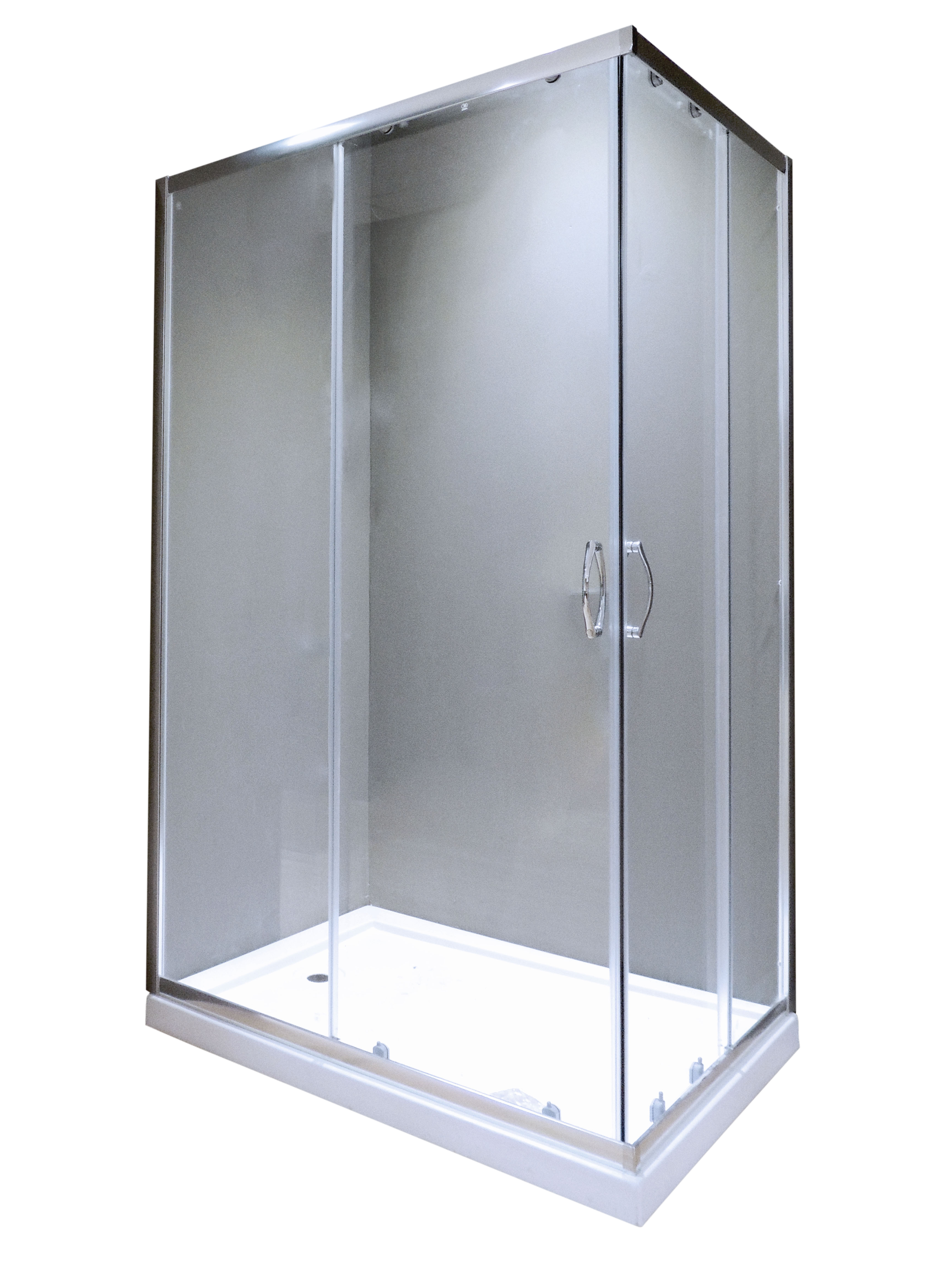 Mampara de ducha corredera en esquina rectangular Oca perfil aluminio cromo (68.5-70)x(88.5-90)x185 cm 5 mm  - 2