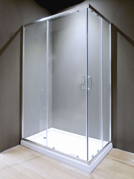 Mampara rectangular oca transparente perfil cromado 130x80 cm