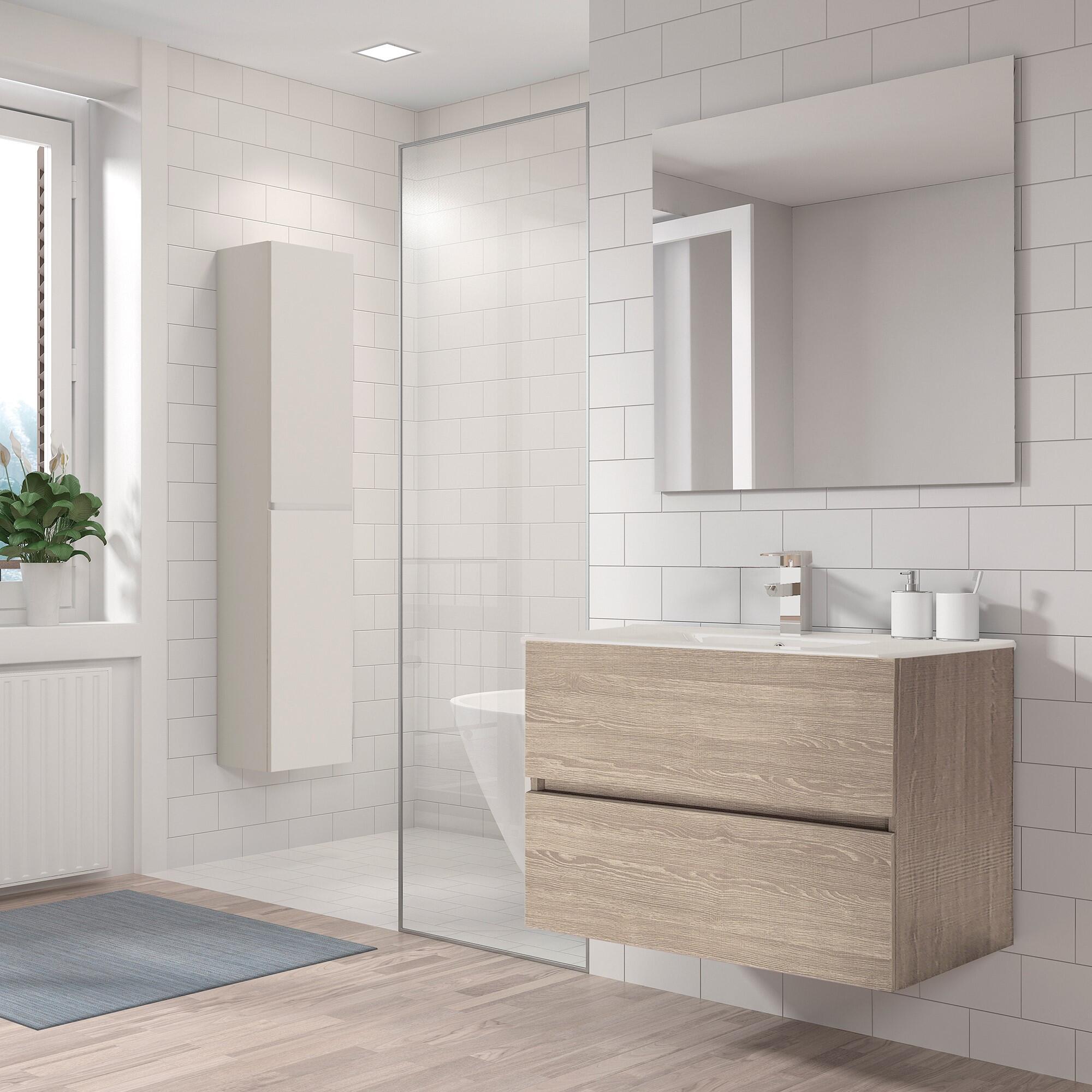 Mueble de baño con lavabo y espejo belice 80x45 cm