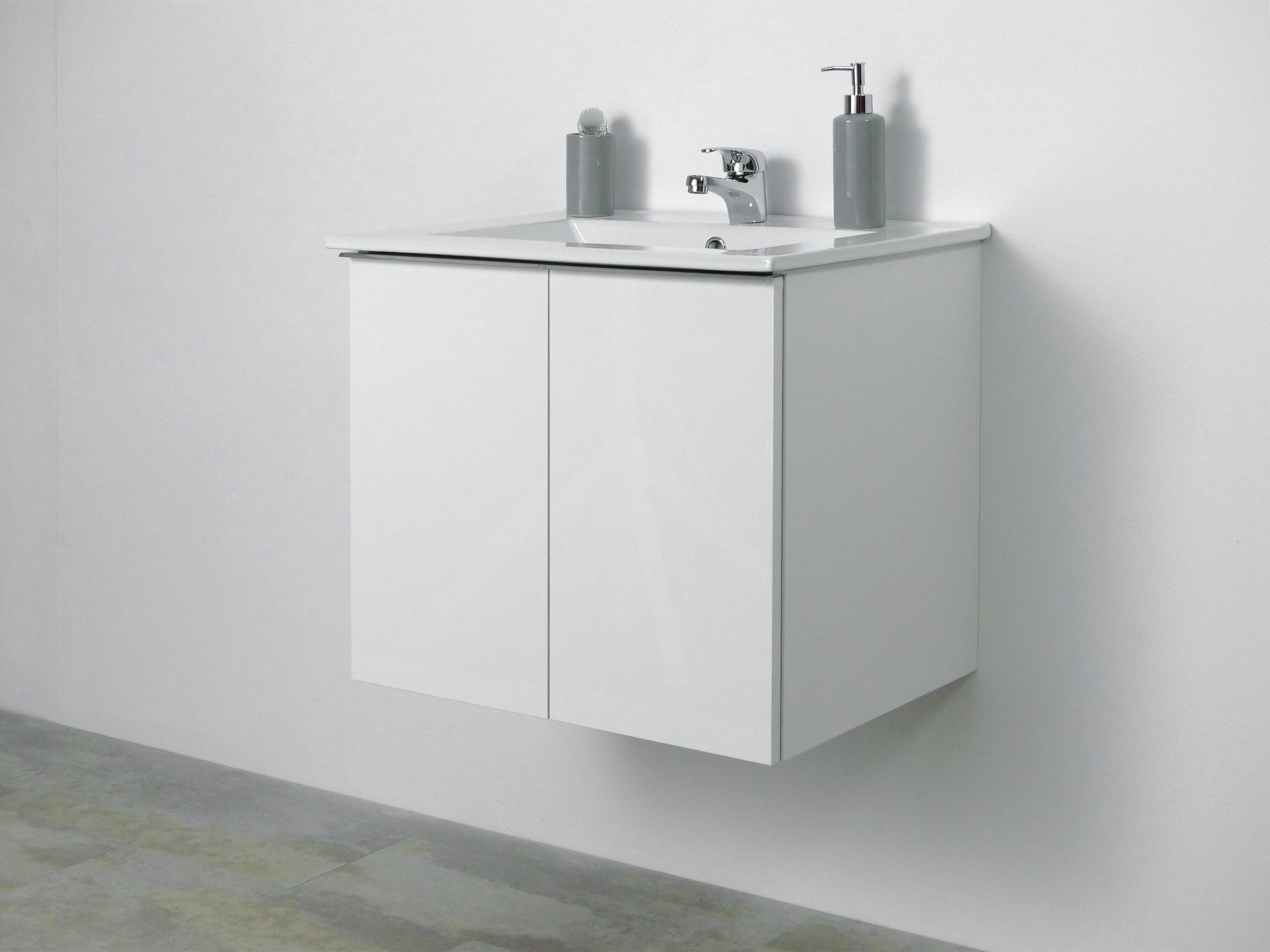 Mueble de baño con lavabo essential blanco brillante 60x45 cm