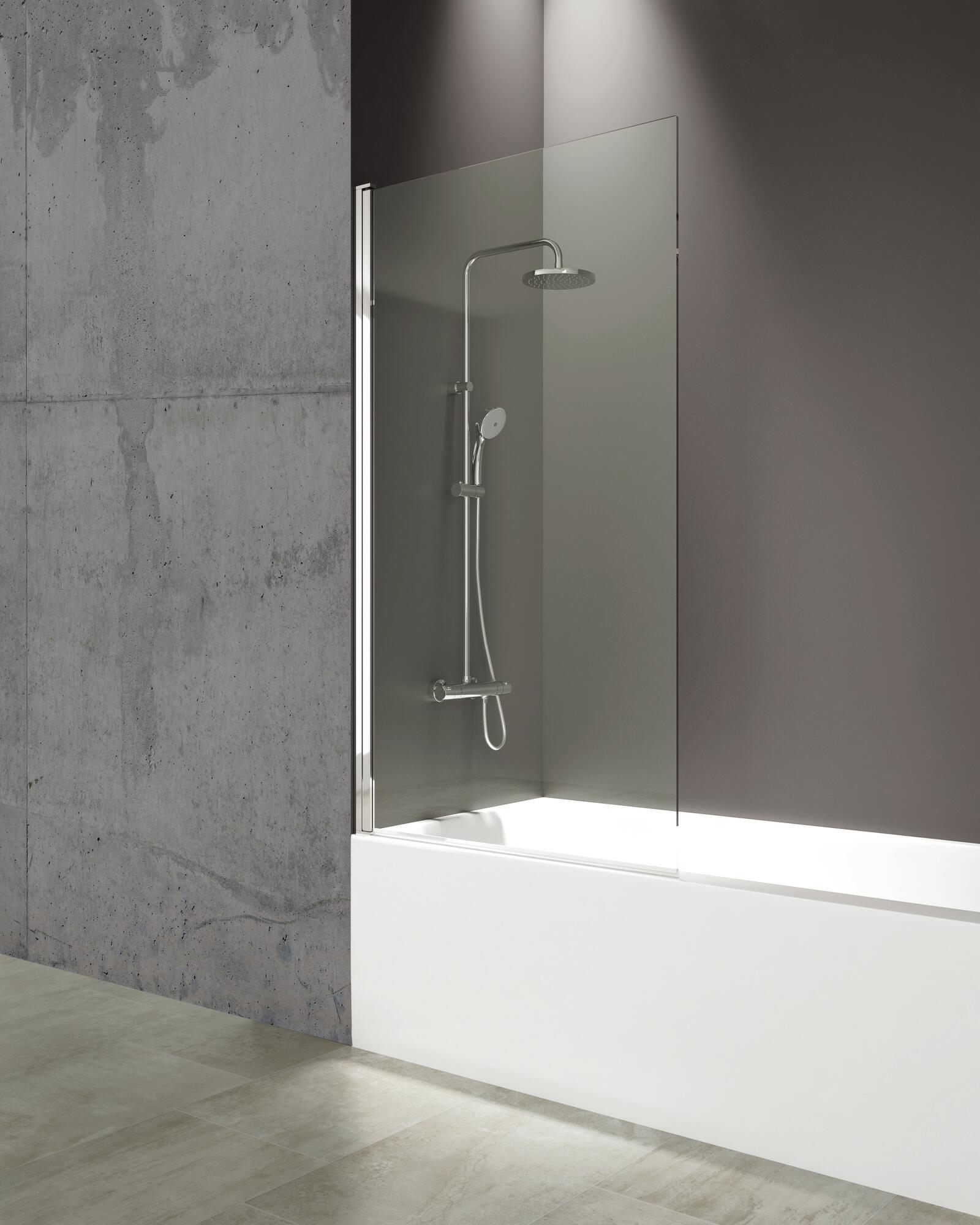 Mampara de bañera 1 hoja fijo open transparente perfil cromado 85x150 cm