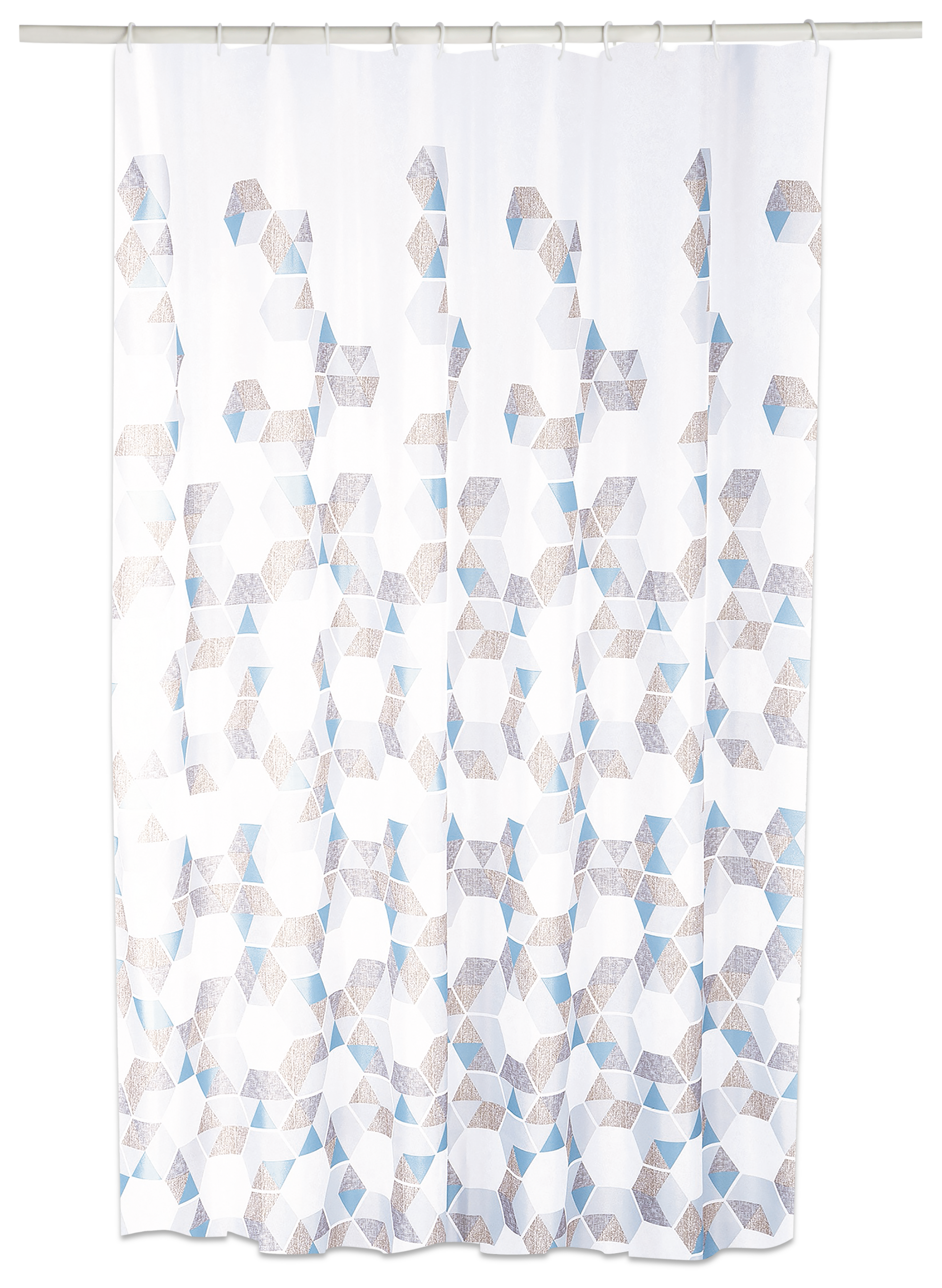 Cortina de baño hexa multicolor poliéster 180x200 cm