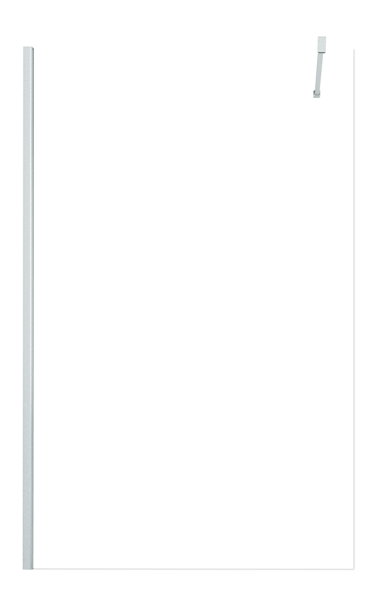 Mampara de ducha fija Cool perfil aluminio cromo (120)x200 cm cristal templado 8mm transparente antical reversible. Barra fijación muro o techo recortable incluida Vanguard - 2