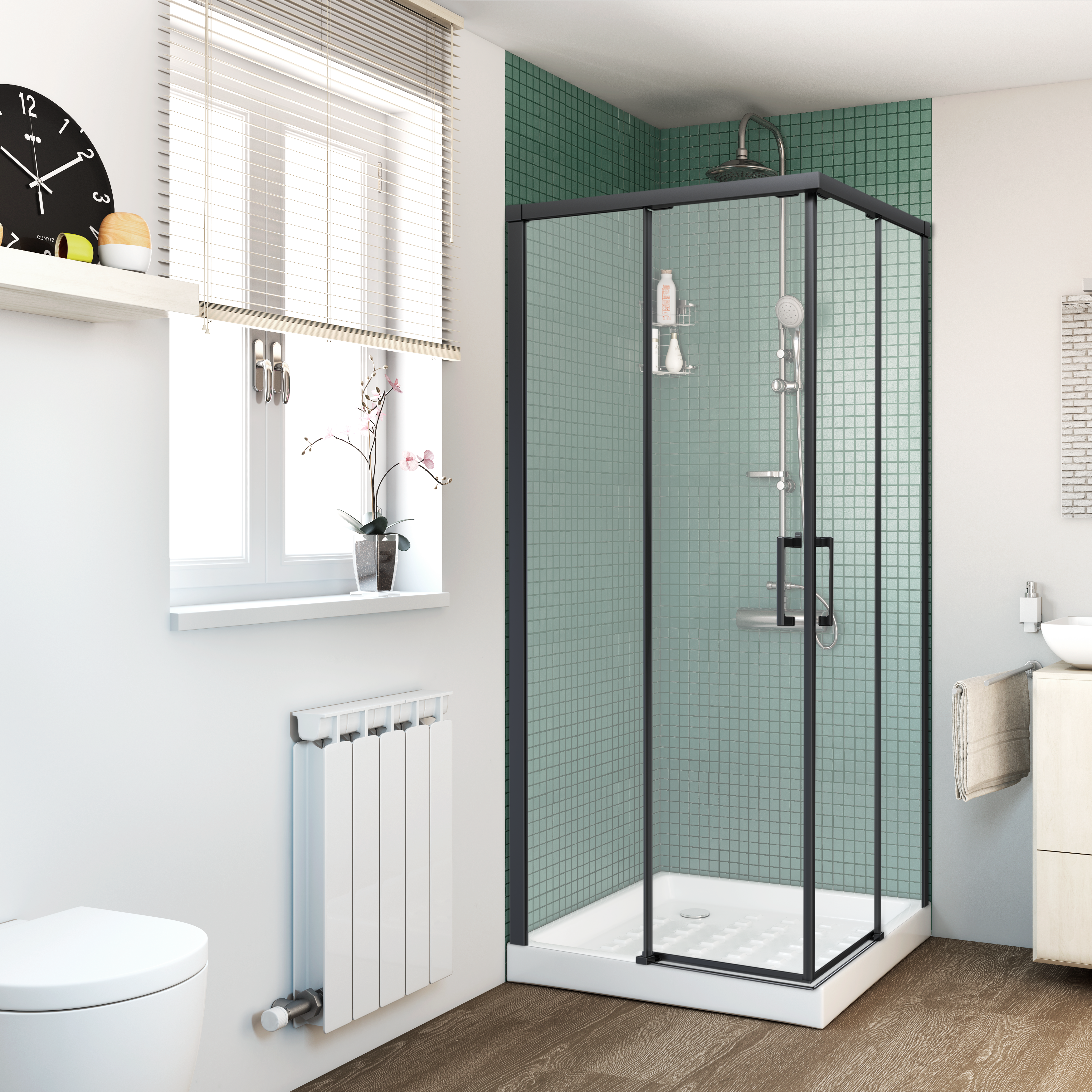 Cabine de duche 80x120x195 cm preto Sensea Remix - 13