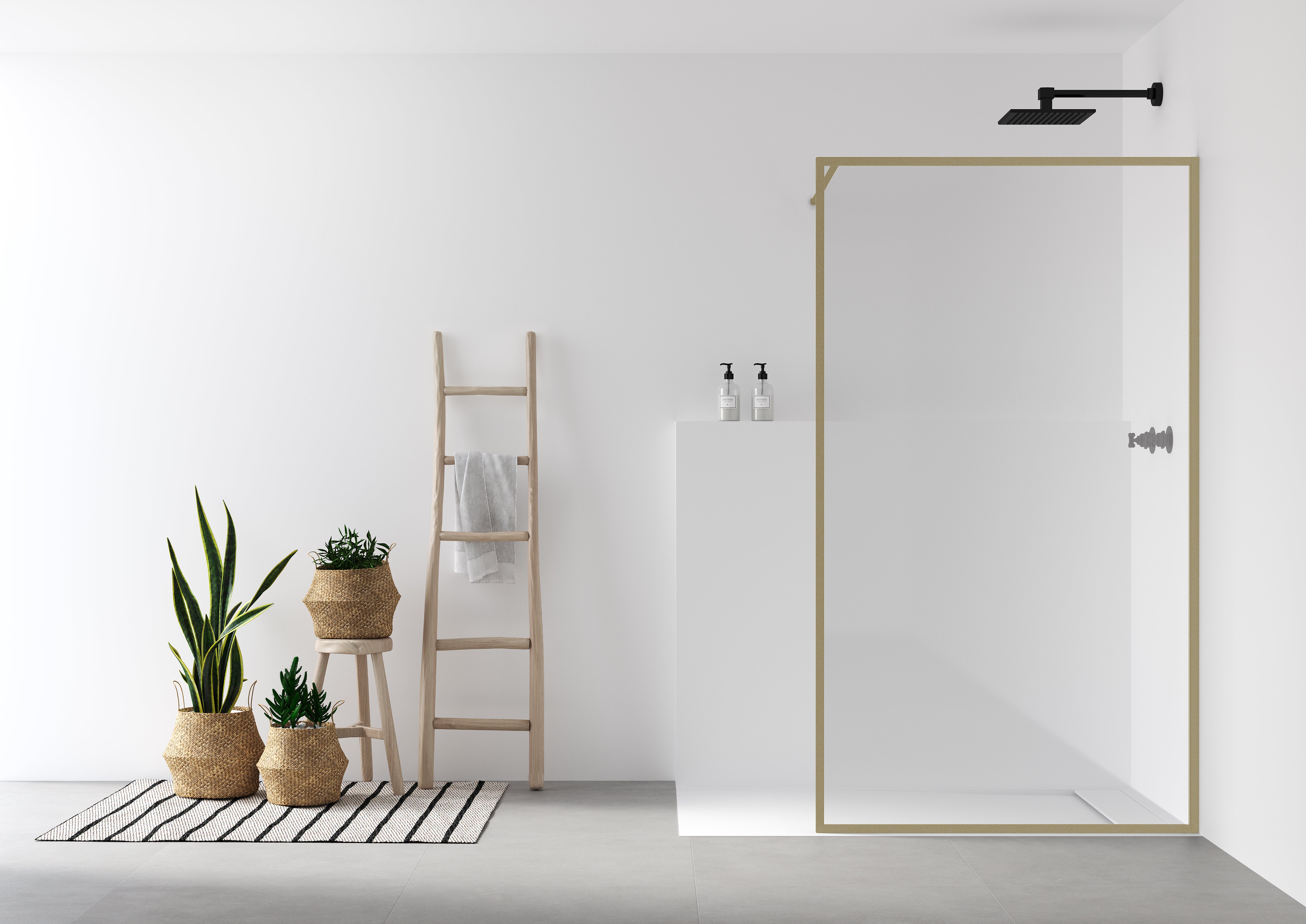 Mampara de ducha fija transparente cool perfil aluminio dorado (110-111)x200 cm cristal 8mm reversible antical 1 barra de estabilización 100 cm (recortable) incluida marca vanguard