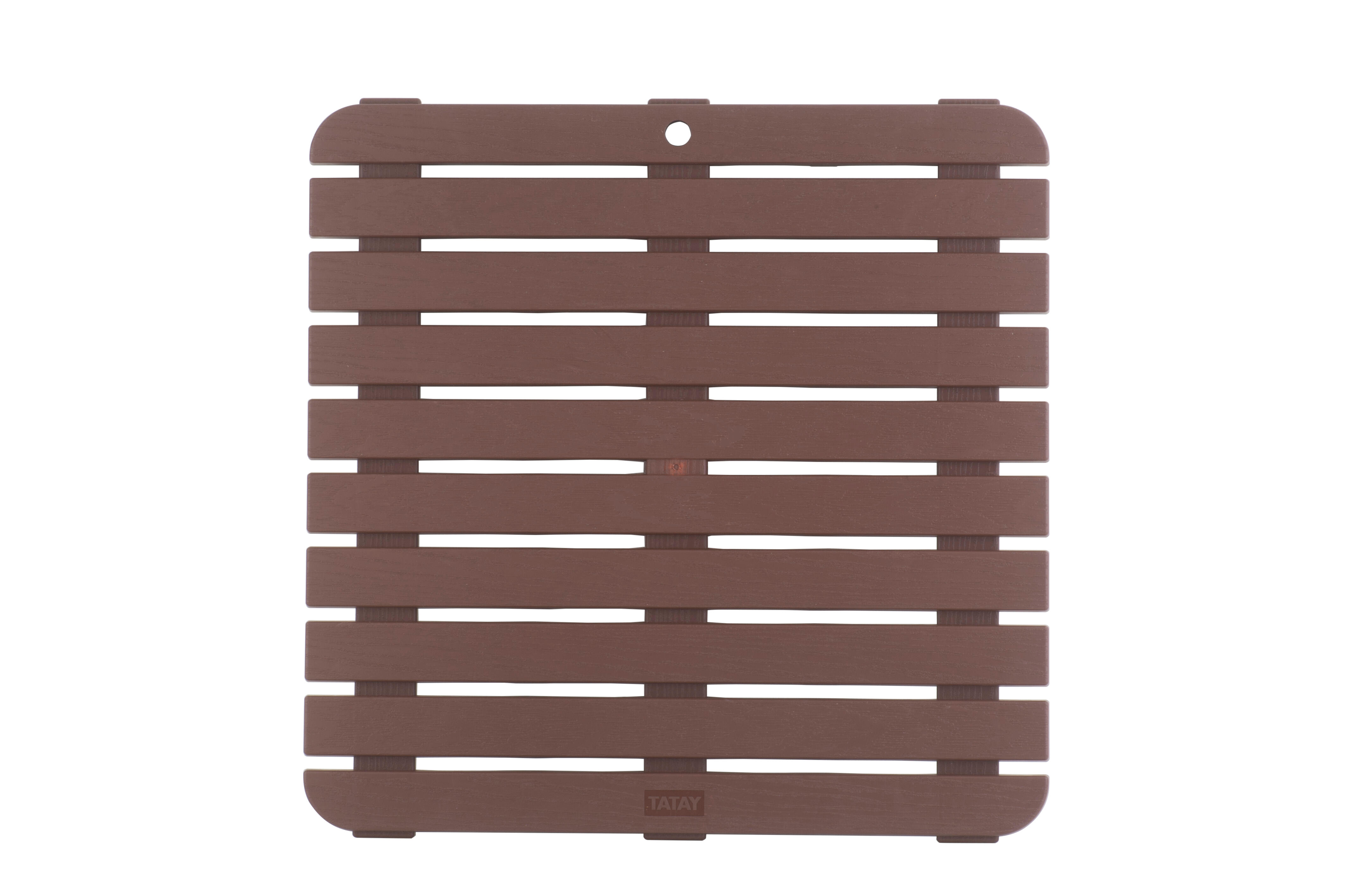 Tarima baño cuadrada marrón 55x 55 cm