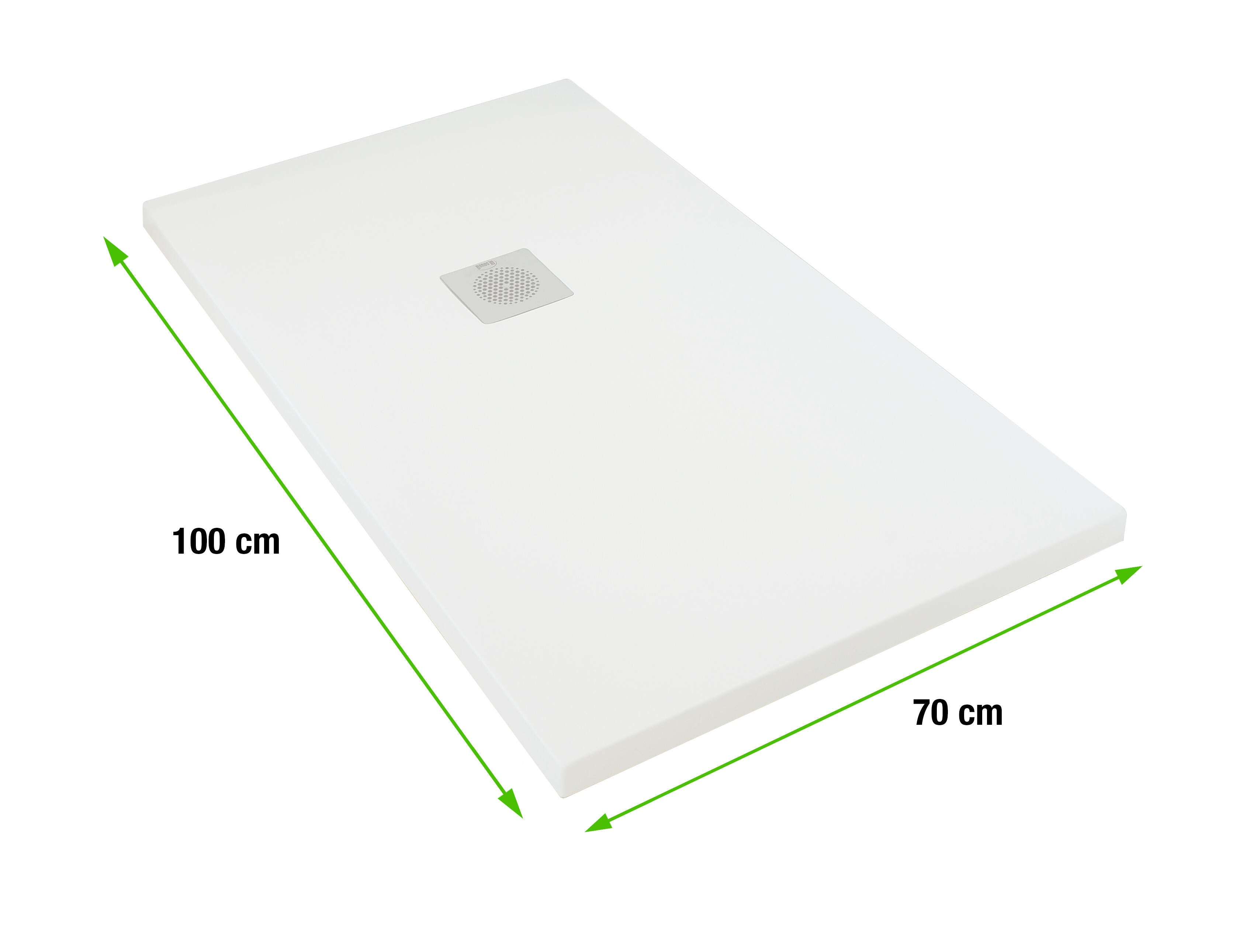 Base de duche BOSTON BRANCA 100X70CM RETANGULAR - 3