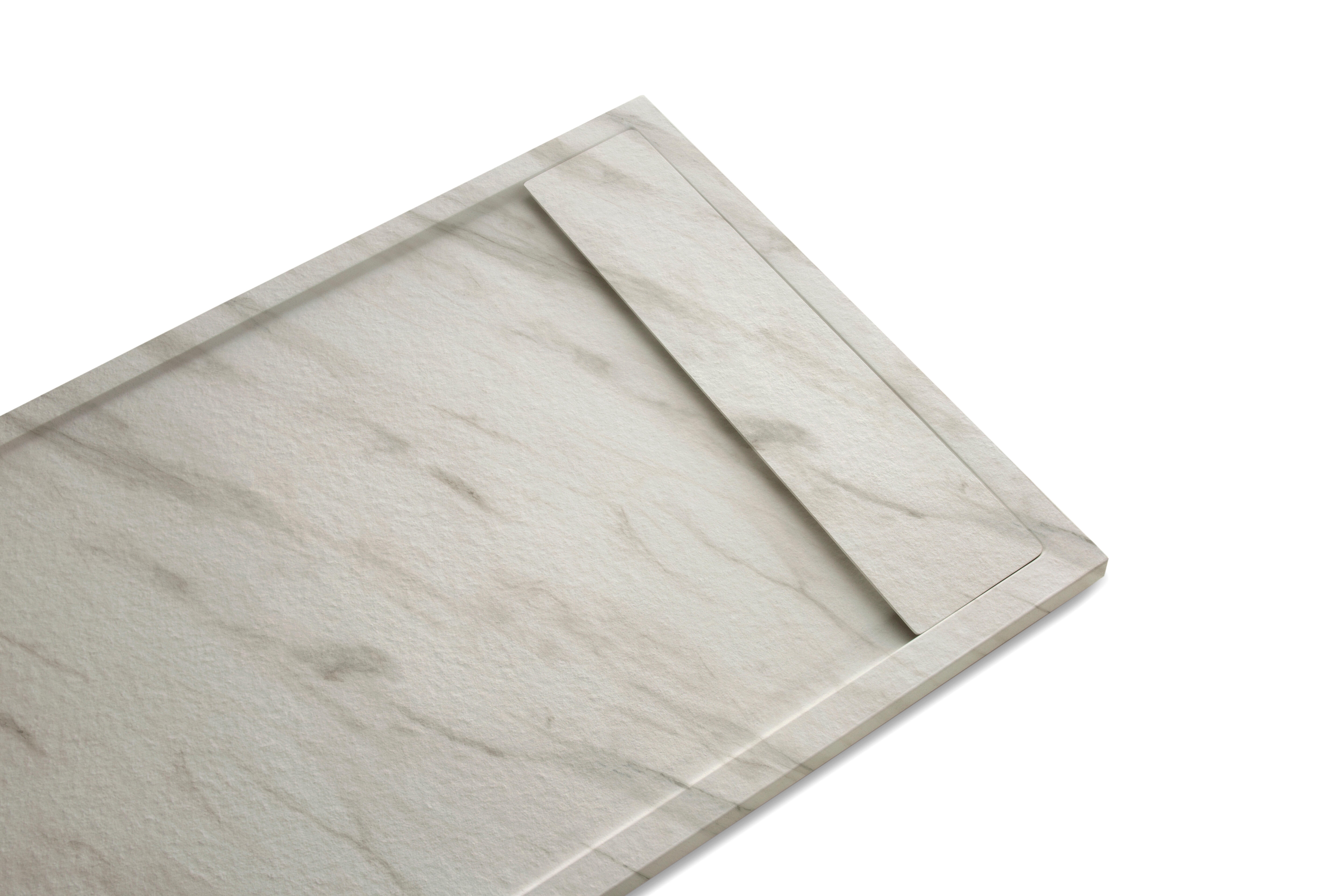 Piatto doccia SENSEA in resina Neo bianco L 80 x L 140 x H 3 cm opaco effetto marmo - 6