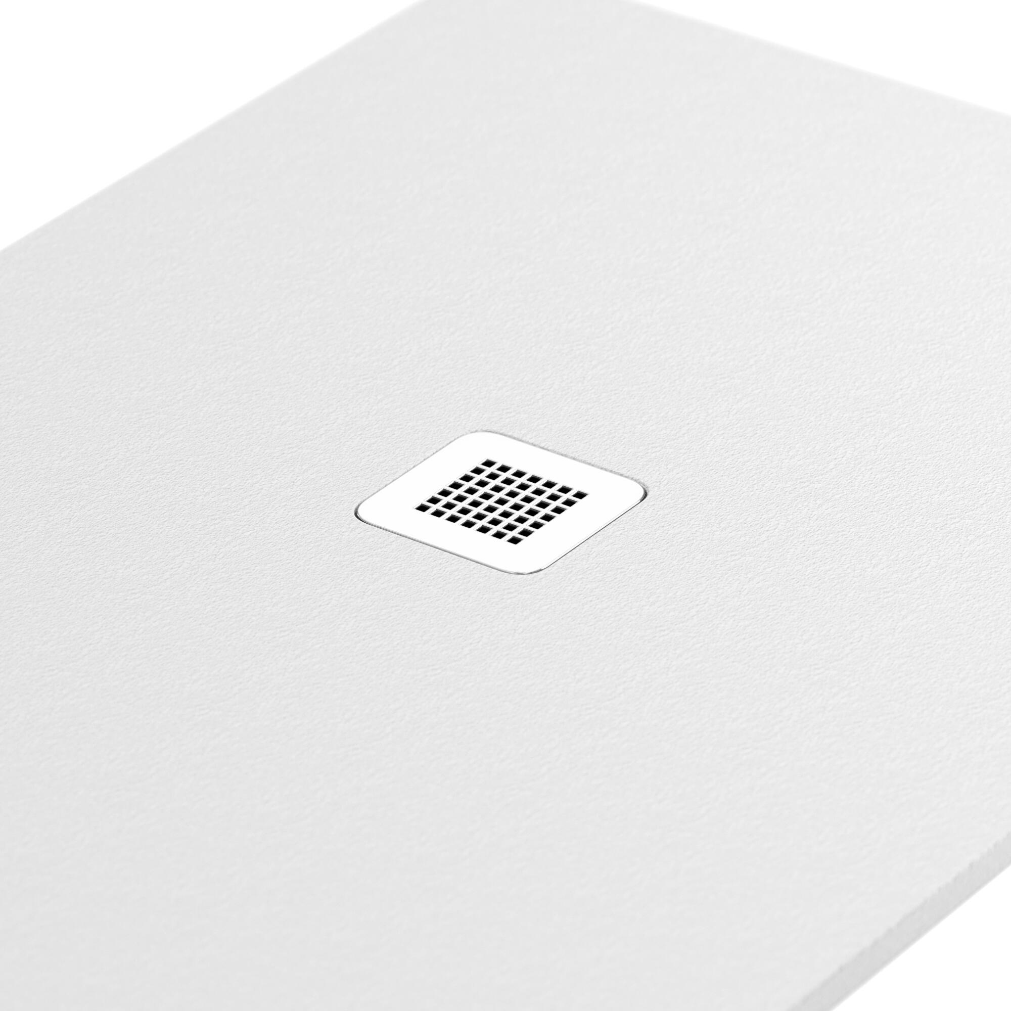 Base de duche válvula rebaixada 120x80 cm branco Pietra - 5