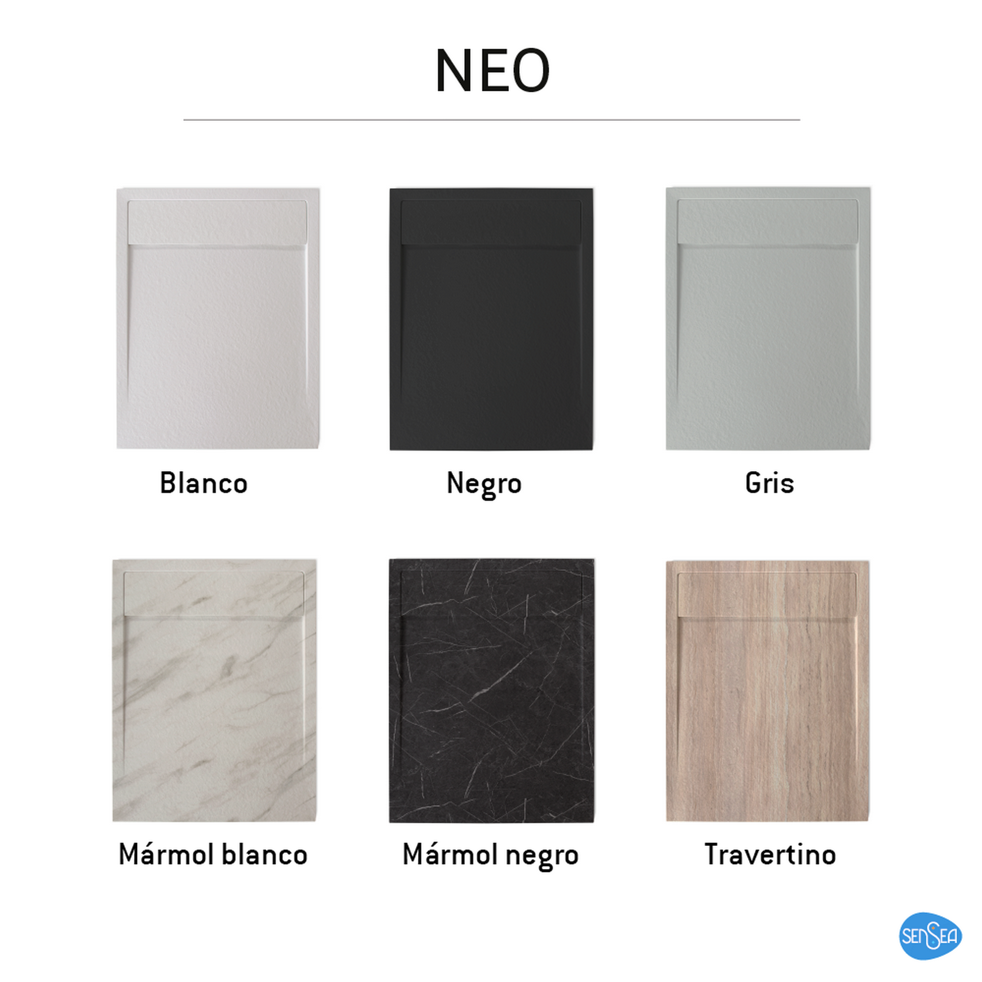 Base de duche NEO CARGA MINERAL BRANCA 100X80CM - 9